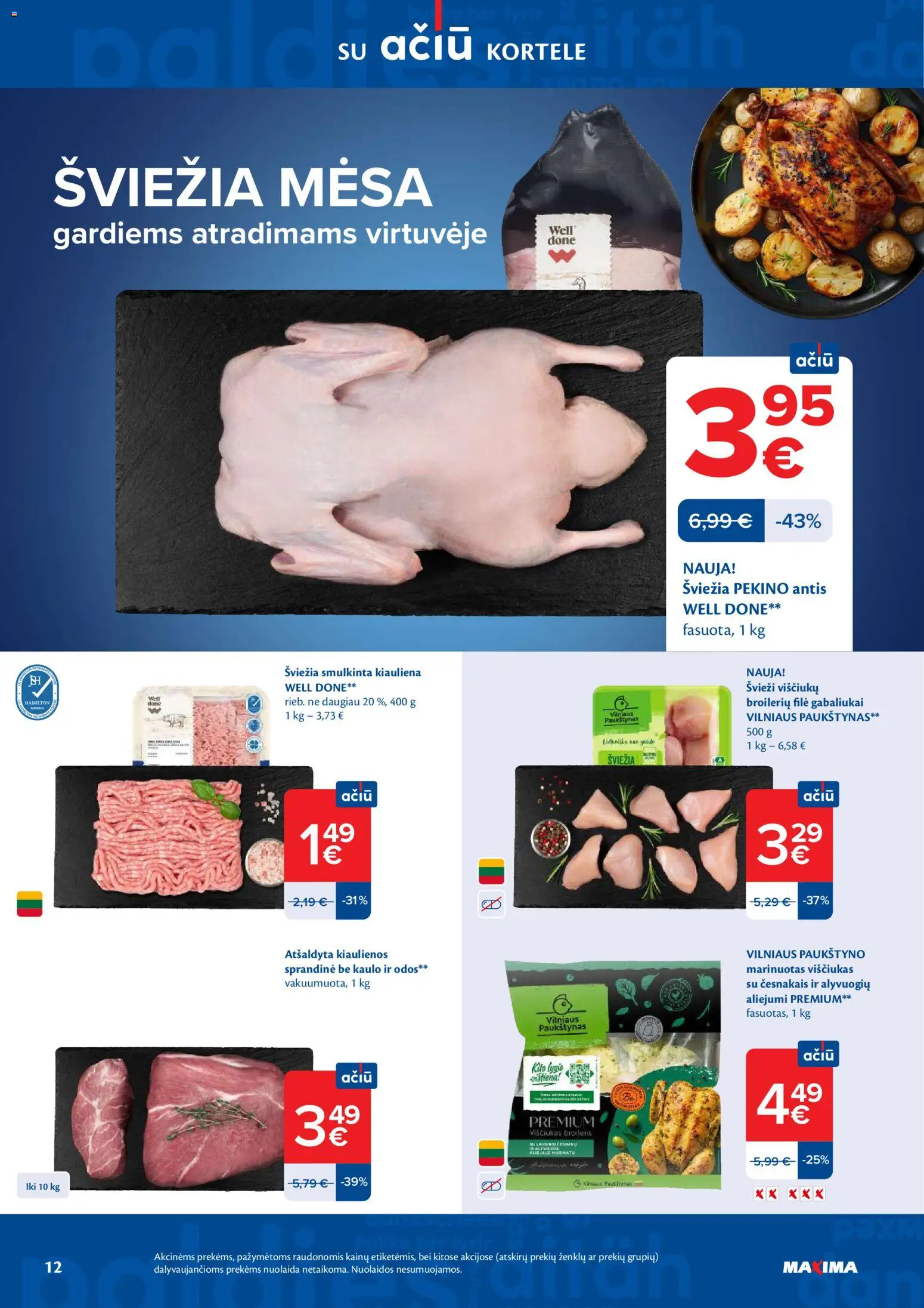 MAXIMA akcijos nuo 31.03.2026 | Puslapis: 12 | Prekių: Kiaulienos, Viščiukas, Viščiukų, Kiauliena