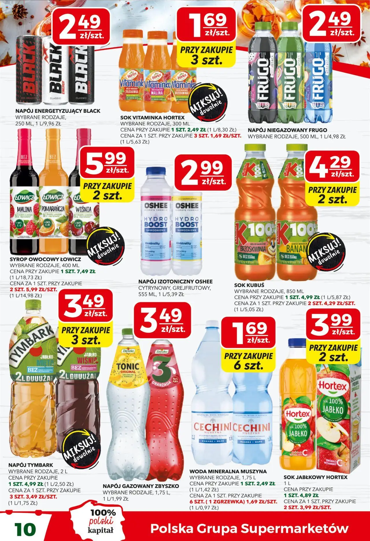 Top Market Gazetka od 09.10.2025 | Strona: 10 | Produkty: Brzoskwinia, Syrop, Sok, Banan