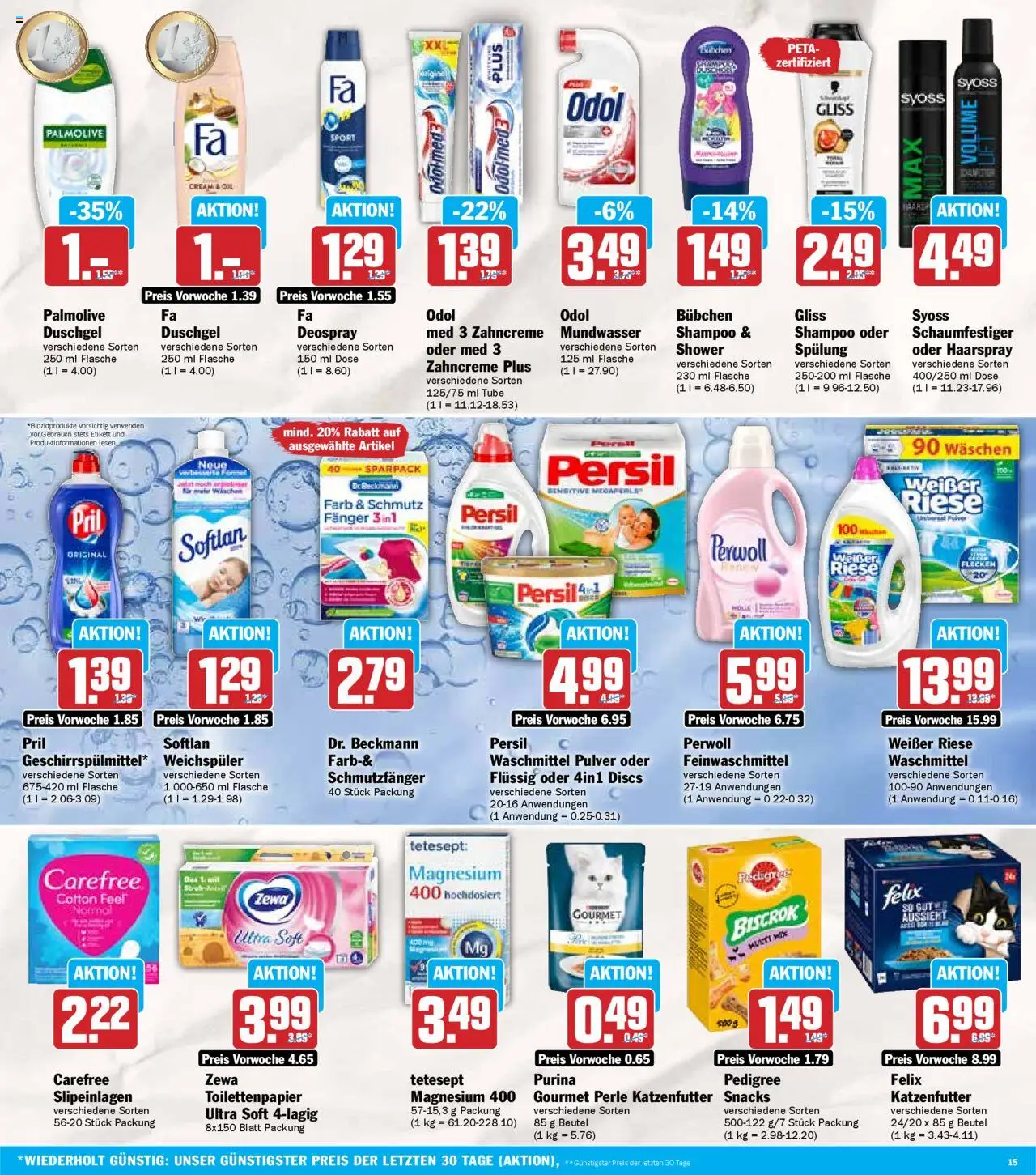 HIT - Rhineland-Palatinate - gültig ab dem 11.08.2025 | Seite: 15 | Produkte: Spülung, Haarspray, Mundwasser, Persil