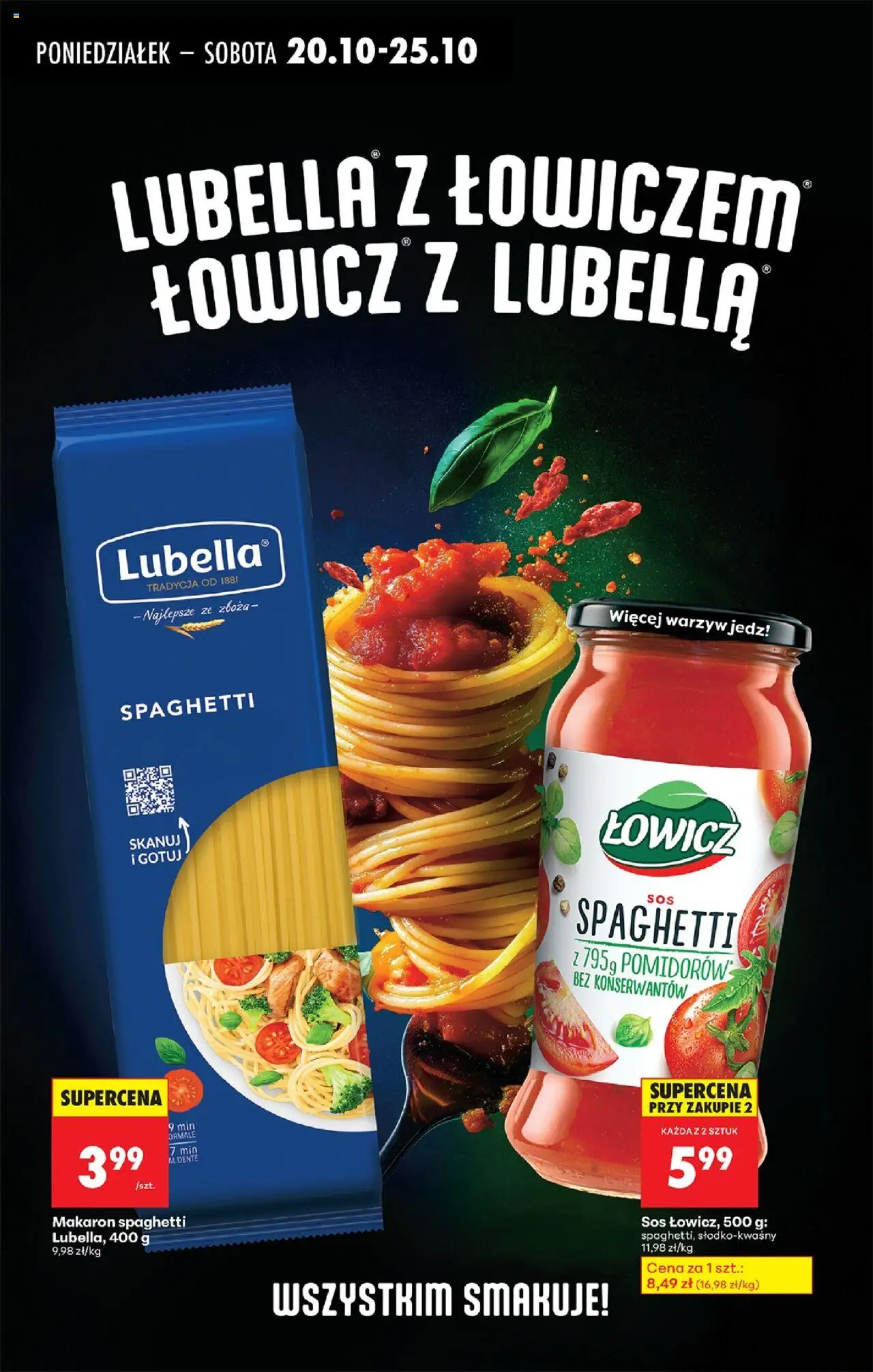 Biedronka gazetka od 20.10.2025 | Strona: 50 | Produkty: Makaron spaghetti, Makaron, Sos
