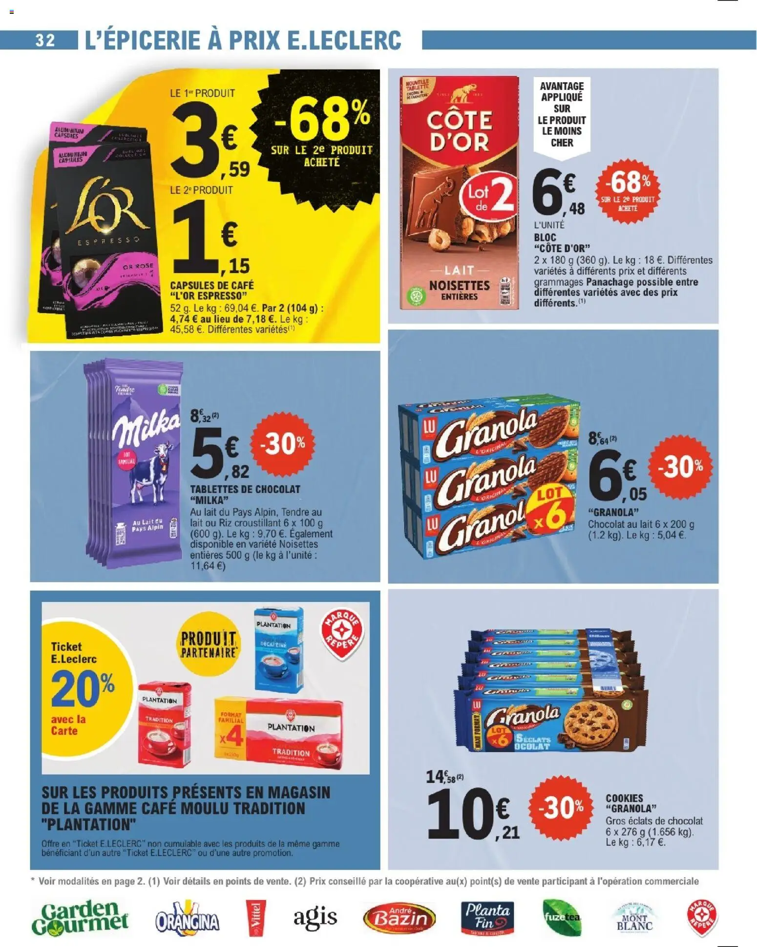 {H1} | Page: 32 | Produits: Orangina, Noisettes, Chocolat, Granola