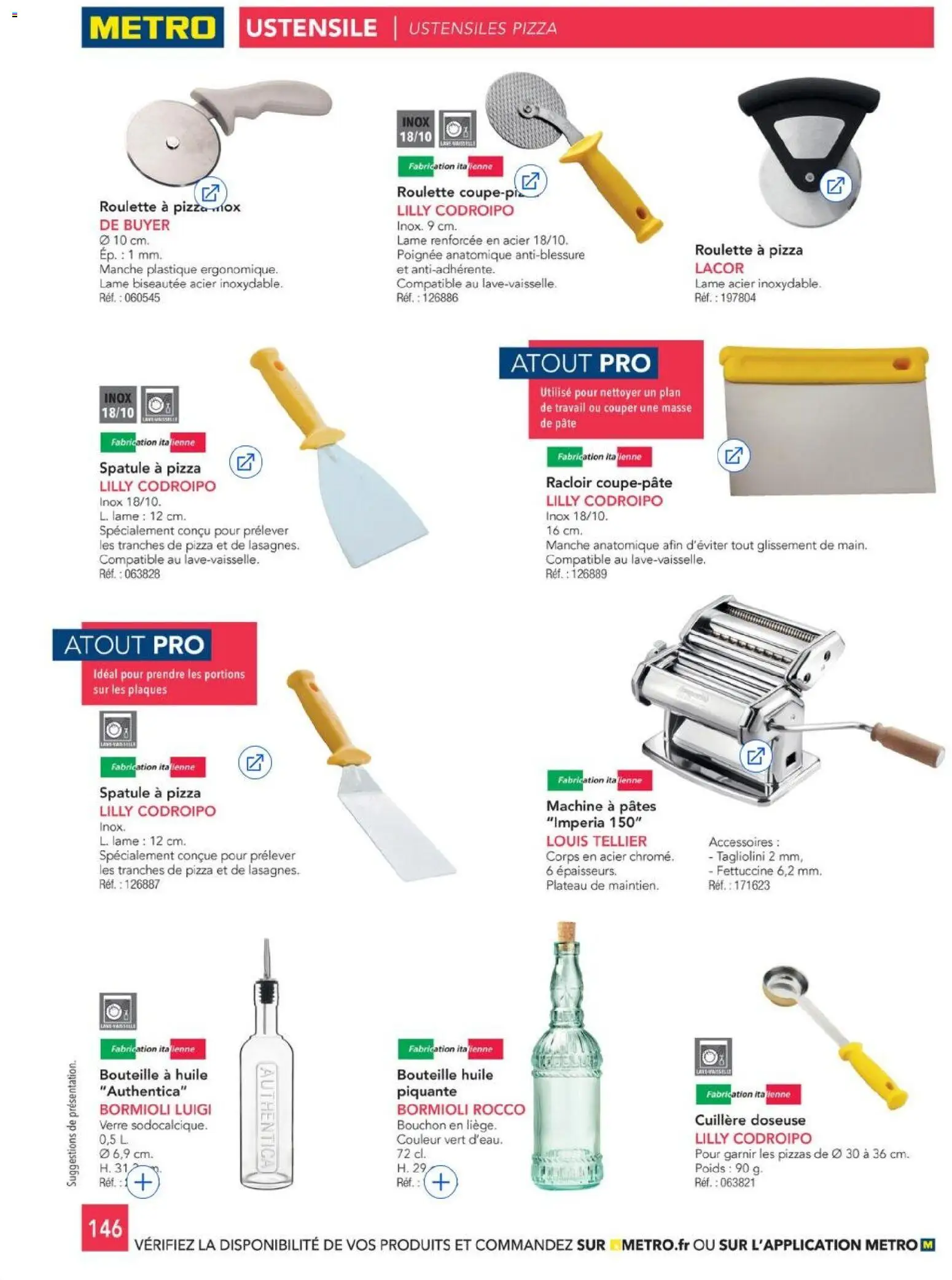 {H1} | Page: 146 | Produits: Spatule, Huile, Pizza, Pâtes