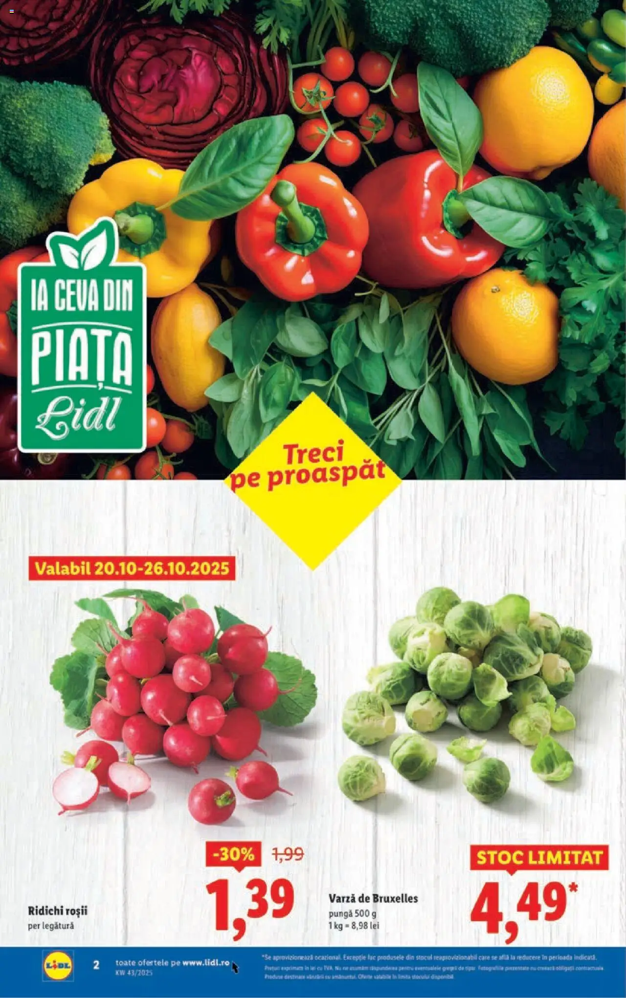 Noul catalog Lidl – valabil de la 20.10.2025 | Pagină: 2 | Produse: Varză, Pungă, Roșii, Sıcak çikolata