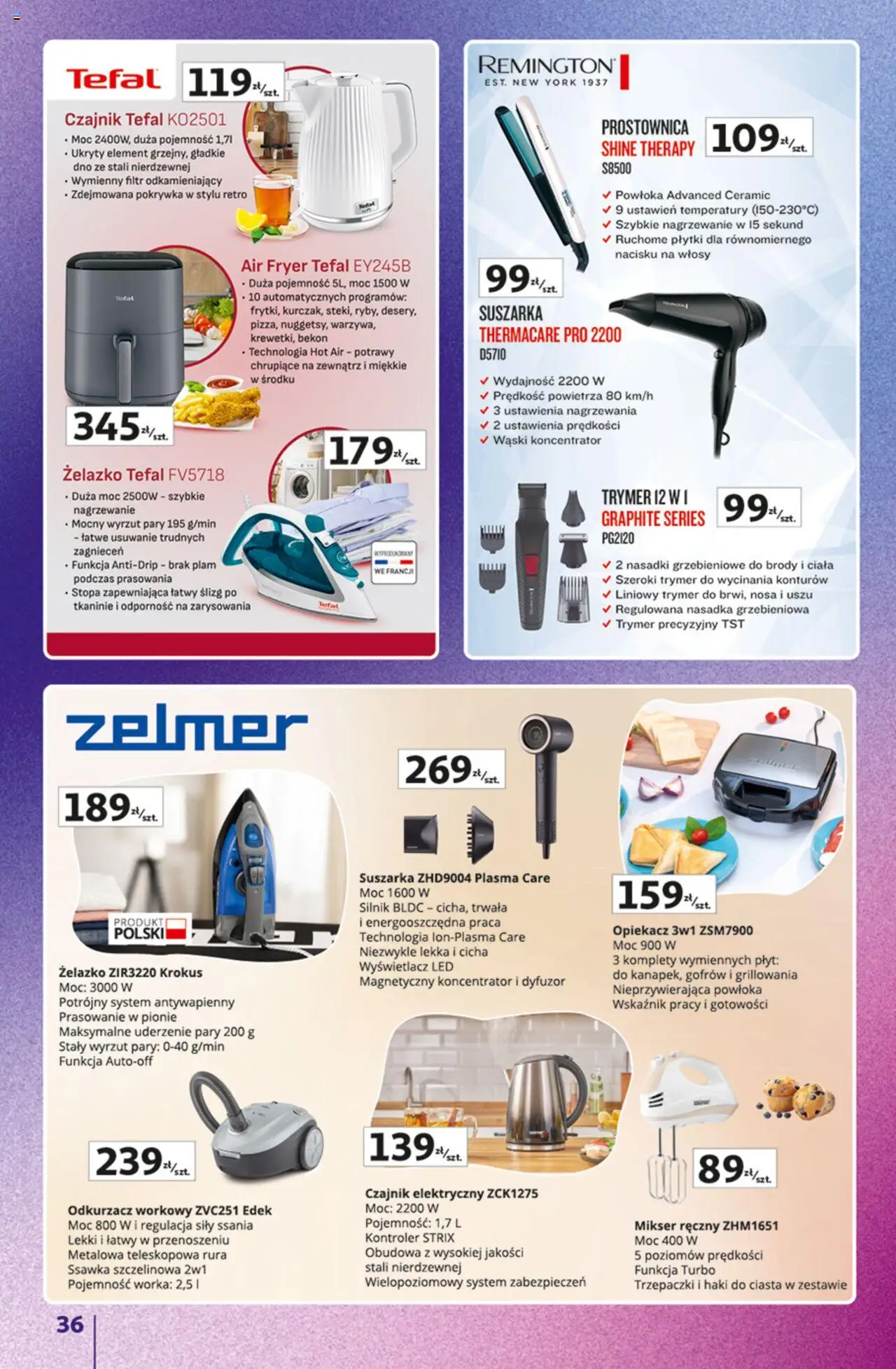 Auchan Gazetka - Znane marki duży wybór Hipermarket od 16.10.2025 | Strona: 36 | Produkty: Czajnik, Mikser, Prostownica, Kontroler
