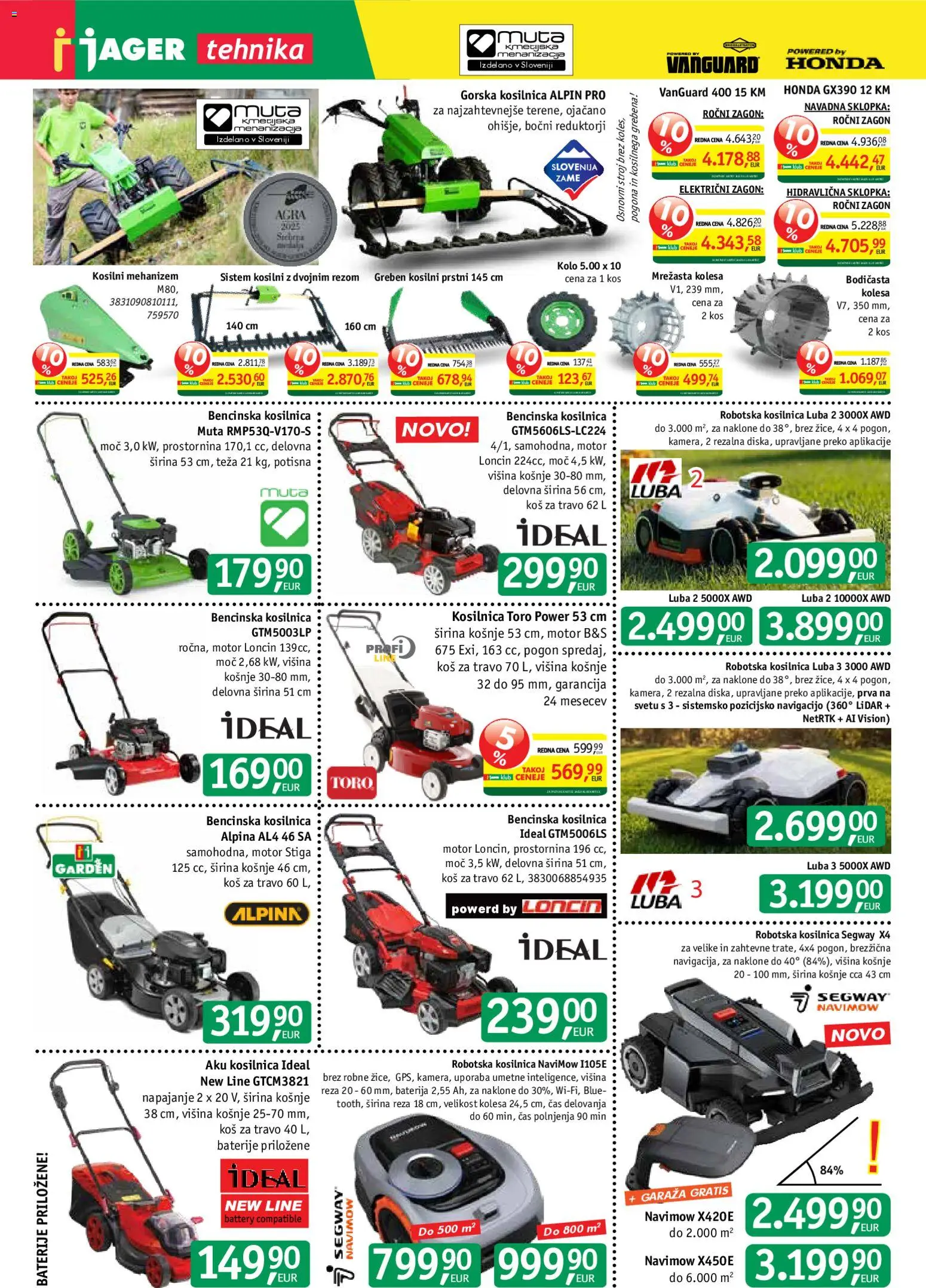 Novi Jager katalog ponudbe – veljaven od 15.04.2026 | Stran: 3 | Izdelki: Baterija, Kosilnica, Baterije, Kos