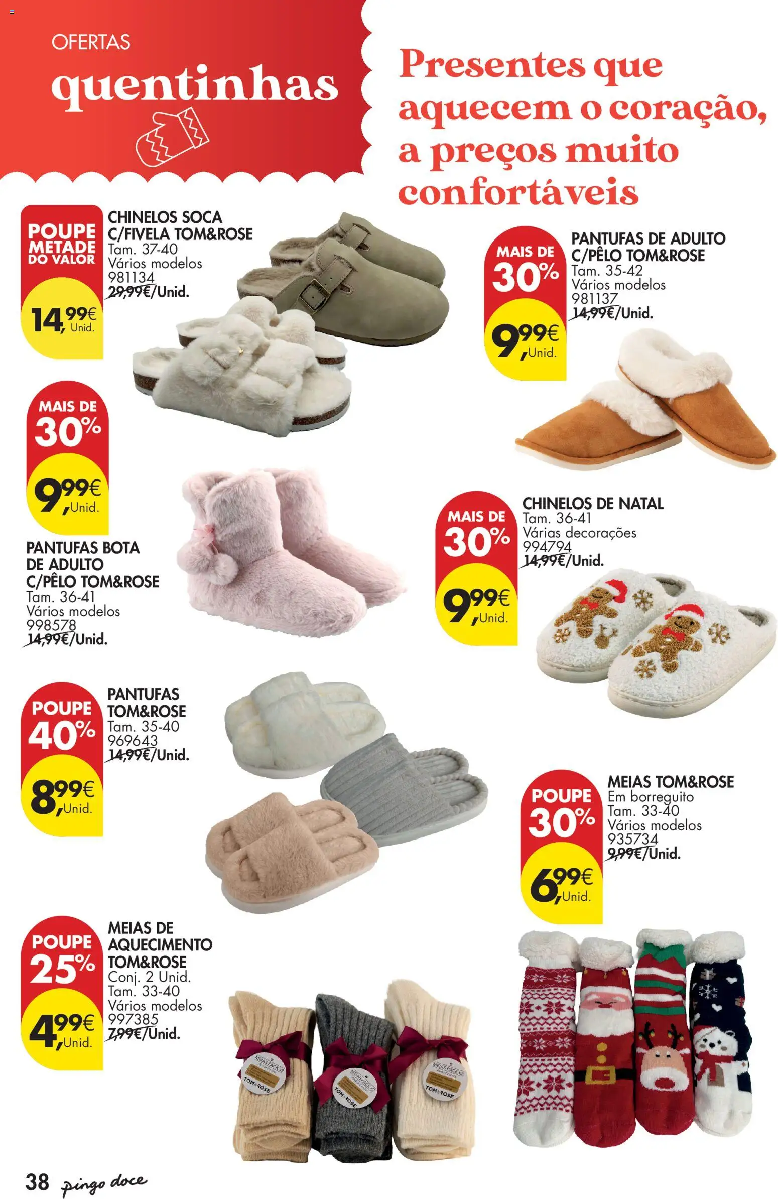 Pingo Doce - Natal │ válido de 11.11.2025 | Página: 38 | Produtos: Chinelos, Meias