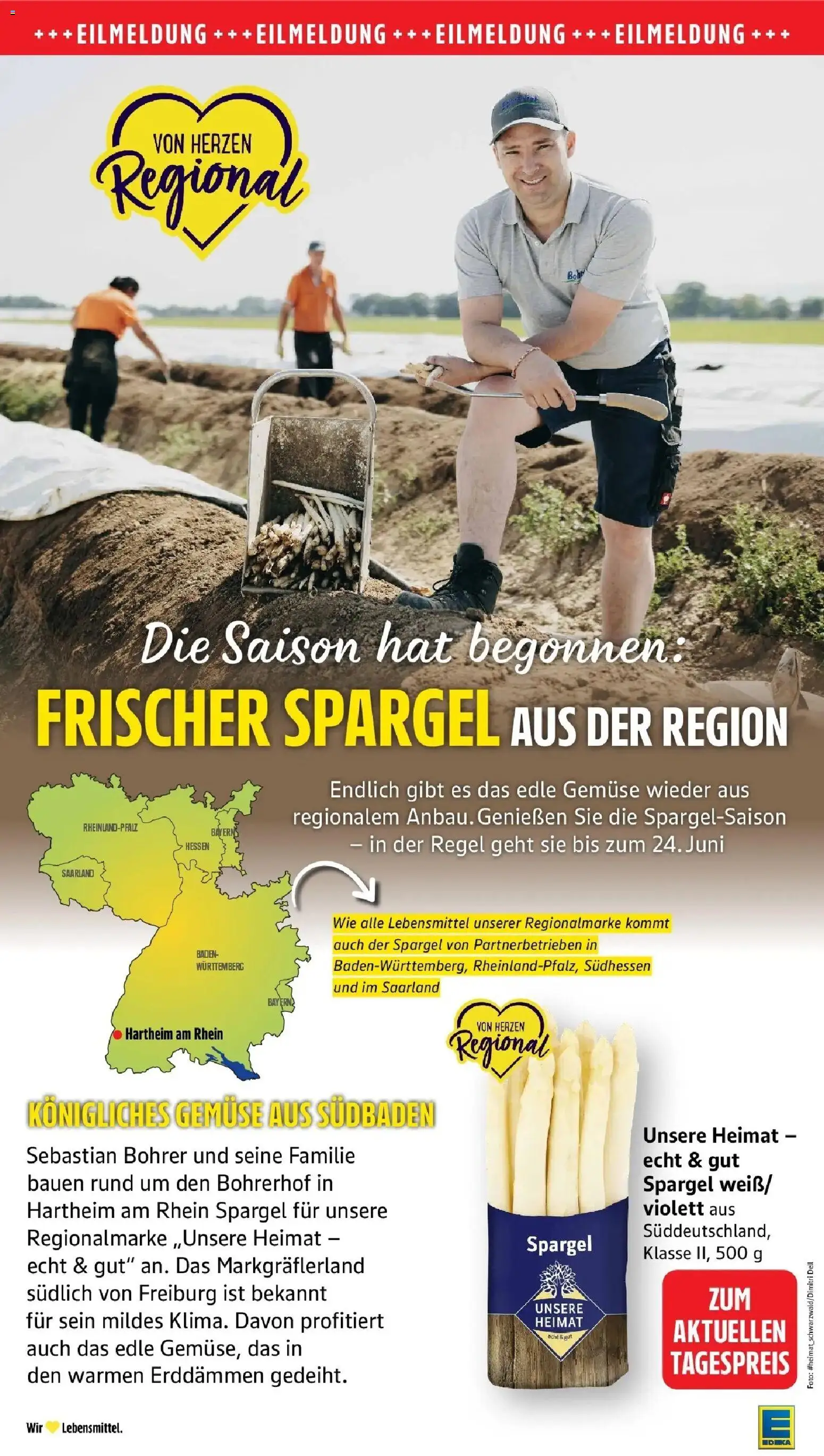 Edeka prospekt Pfalzgrafenweiler	 – gültig ab 12.04.2026 | Seite: 9 | Produkte: Spargel, Gemüse