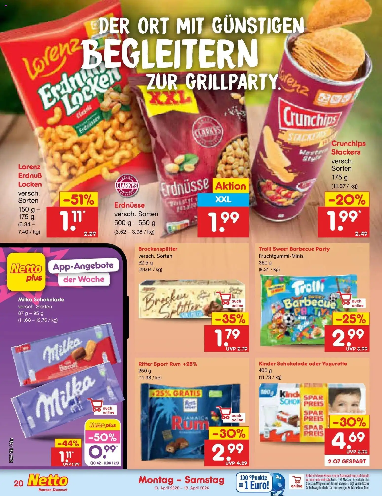 Netto Marken-Discount Prospekt Augustusburg	 – gültig ab 13.04.2026 | Seite: 28 | Produkte: Yogurette, Milka schokolade, Ritter sport, Milka