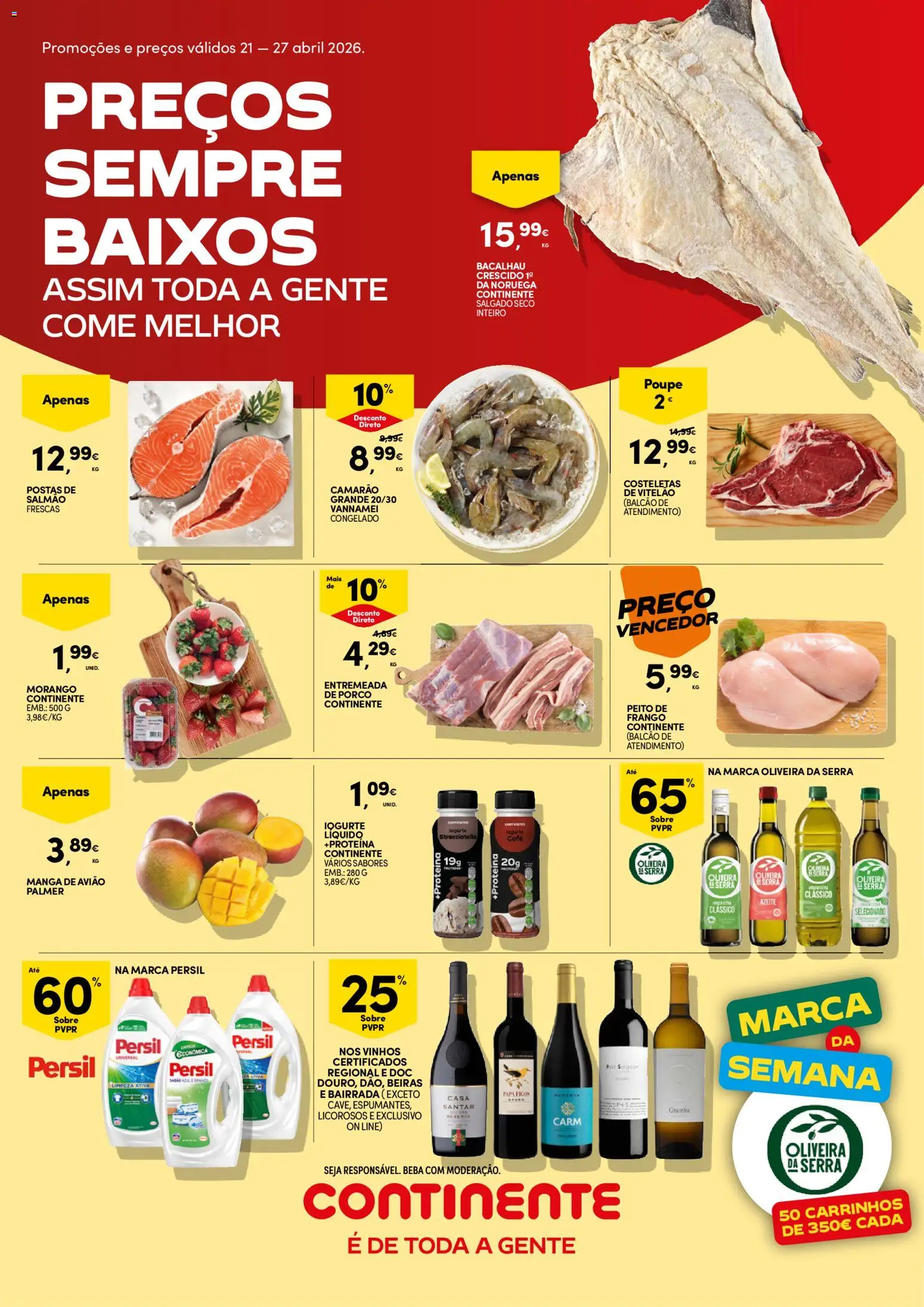 Continente folheto │ válido de 21.04.2026 | Página: 1 | Produtos: Frango, Camarão, Salmão, Café