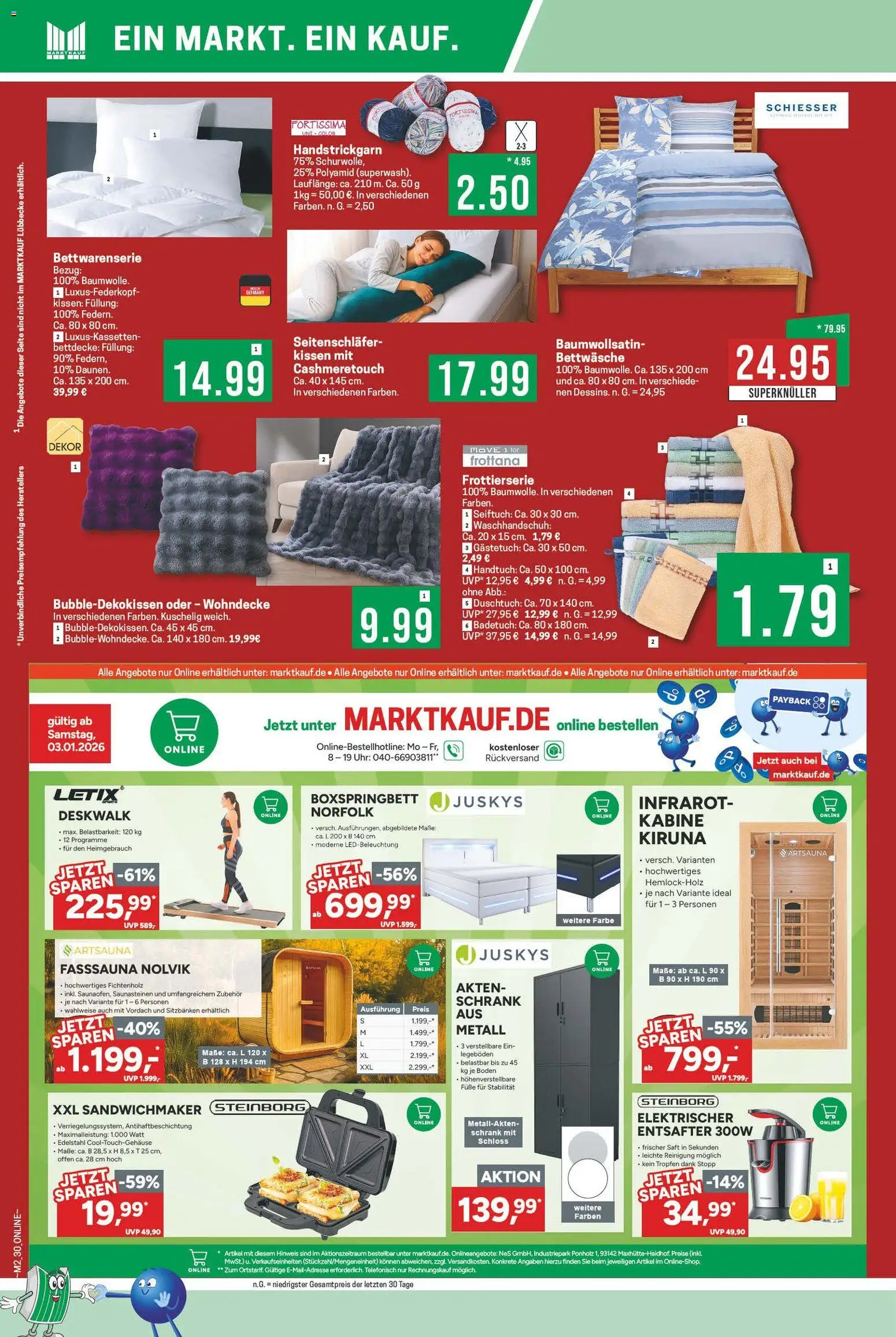 Marktkauf Prospekt 	 – gültig ab 05.01.2026 | Seite: 30 | Produkte: Entsafter, Boxspringbett, Schrank, Uhr