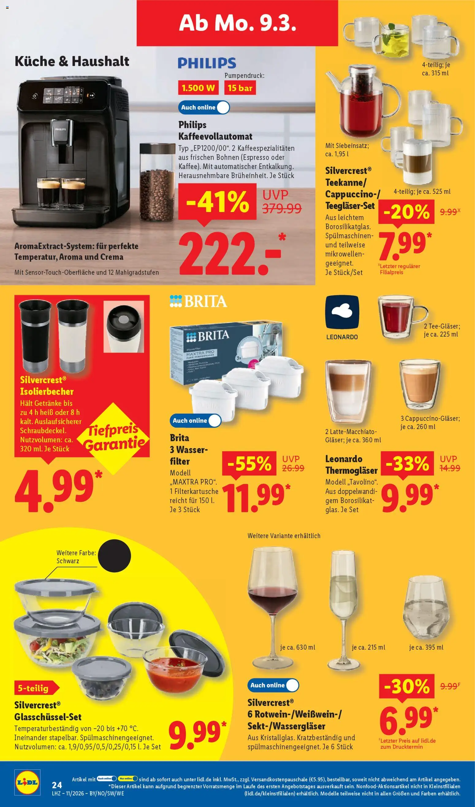 Lidl Prospekt Uffenheim – gültig ab 09.03.2026 | Seite: 42 | Produkte: Philips, Küche, Wasser, Kaffeevollautomat