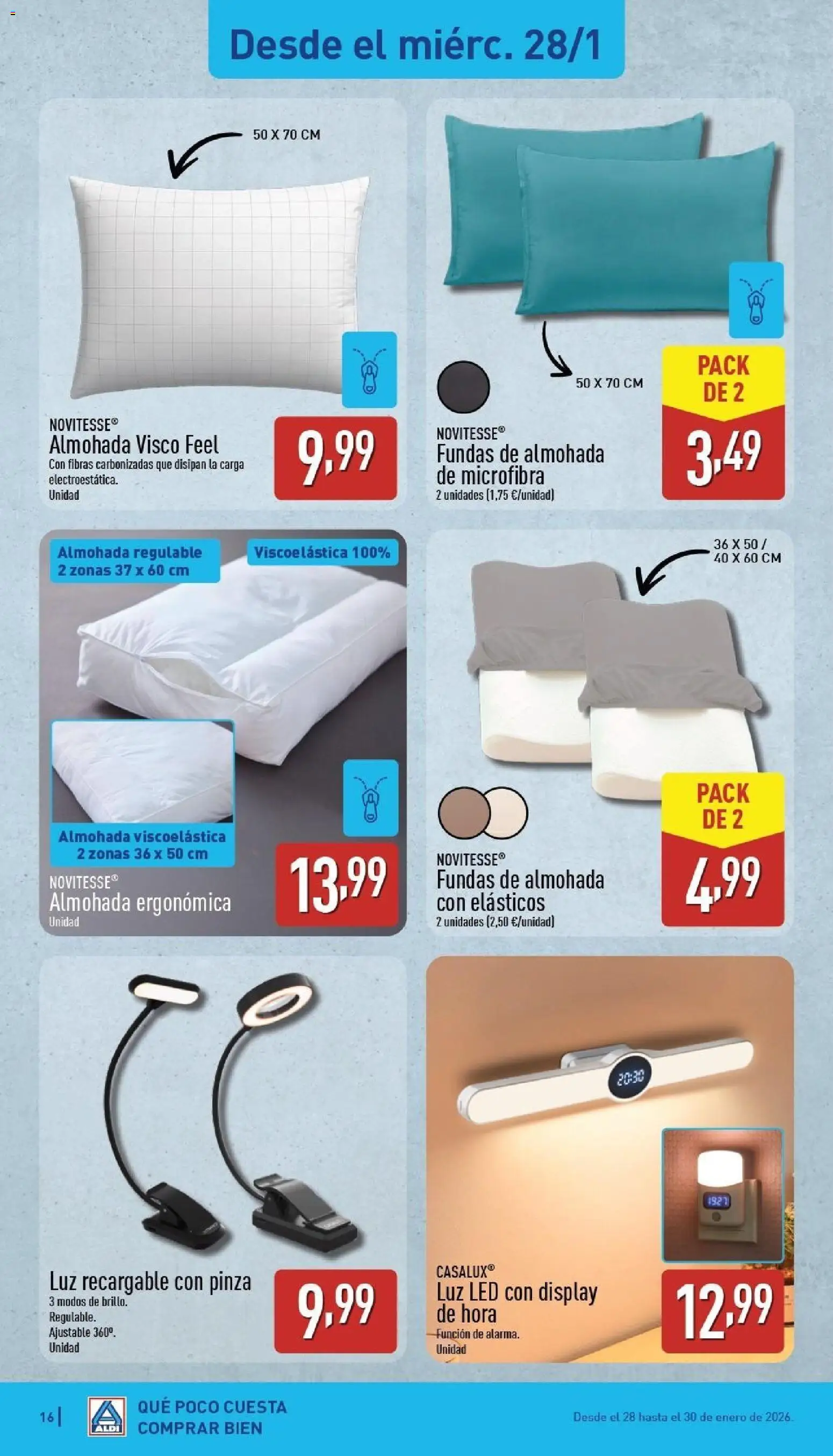 Aldi folleto Canarias │ válido desde el 26.01.2026 | Página: 16 | Productos: Almohada