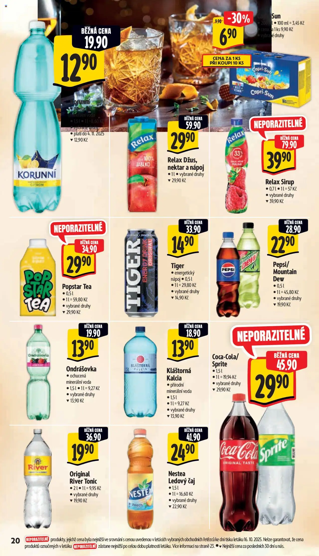 Albert leták - Supermarket od 22.10.2025 | Strana: 30 | Produkty: Čaj, River tonic, Sprite, Cola