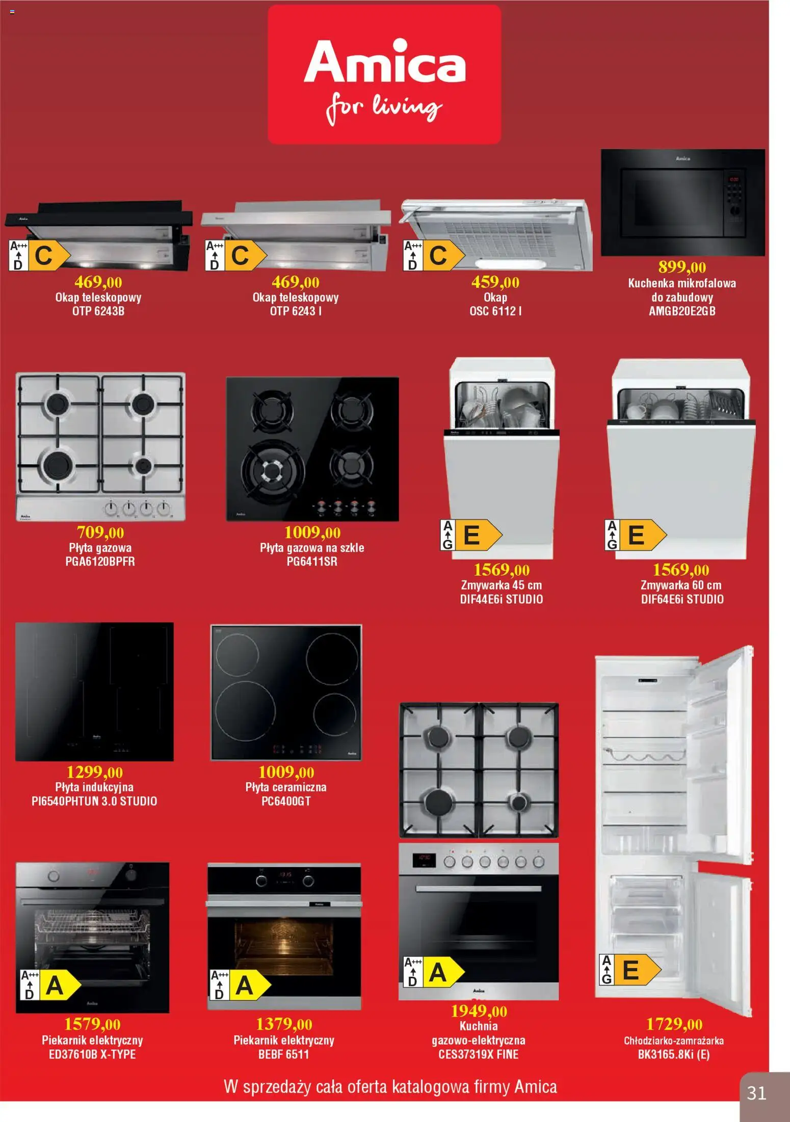 Bodzio Katalog od 01.01.2026 | Strona: 31 | Produkty: Płyta indukcyjna, Piekarnik, Kuchenka mikrofalowa, Okap