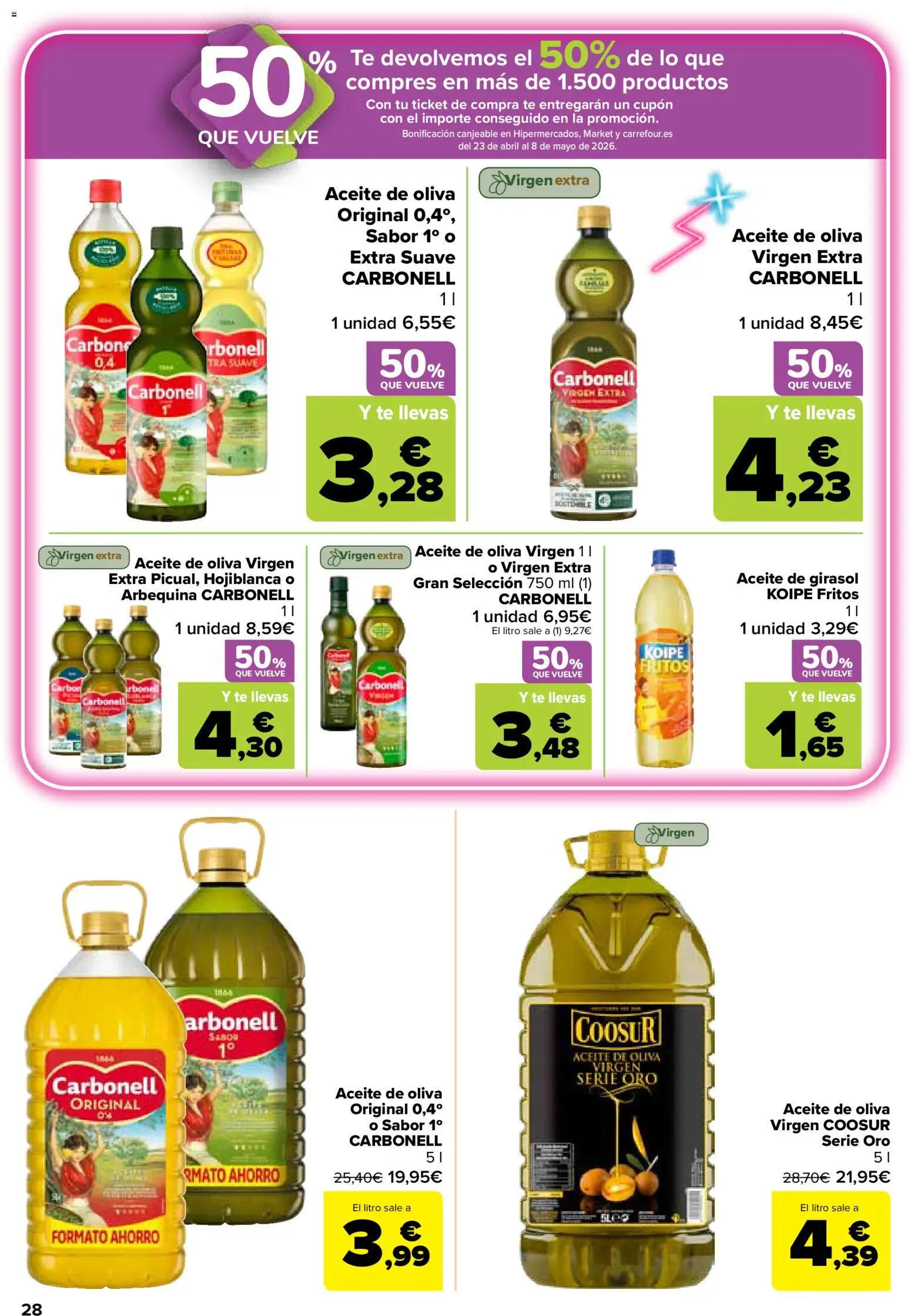 Carrefour folleto │ válido desde el 07.04.2026 | Página: 30 | Productos: Aceite, Té, Aceite de oliva, Aceite de oliva virgen extra
