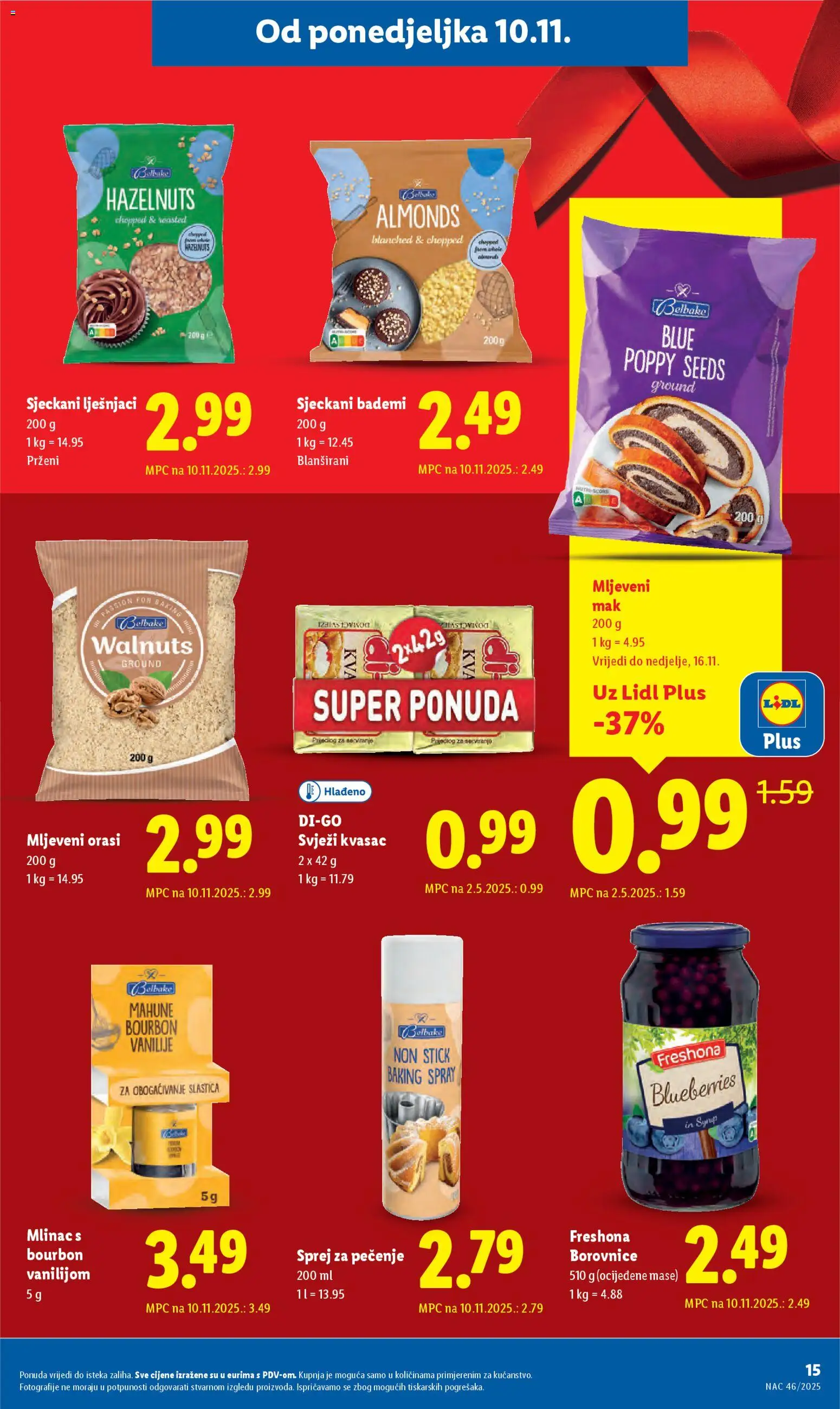 Lidl katalog | vrijedi od 10.11.2025 | Stranica: 15 | Proizvodi: Borovnice, Kvasac, Mak