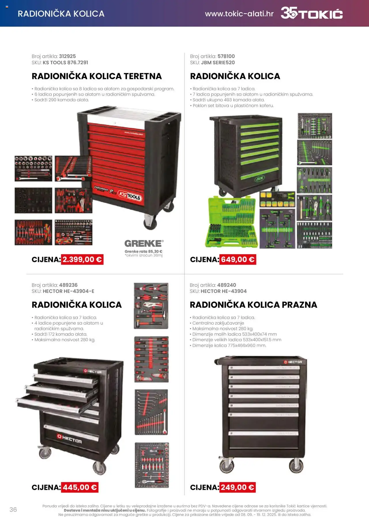 Tokić katalog | vrijedi od 08.09.2025 | Stranica: 36 | Proizvodi: Kolica, Ladice