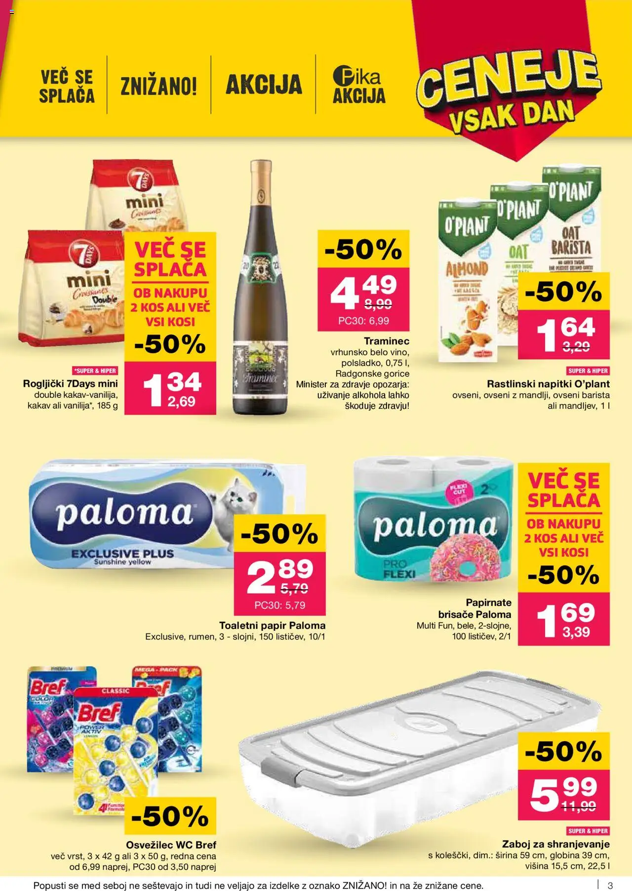 Novi Mercator katalog ponudbe – veljaven od 02.10.2025 | Stran: 3 | Izdelki: Toaletni papir, Rogljički, Papirnate brisače, Kos
