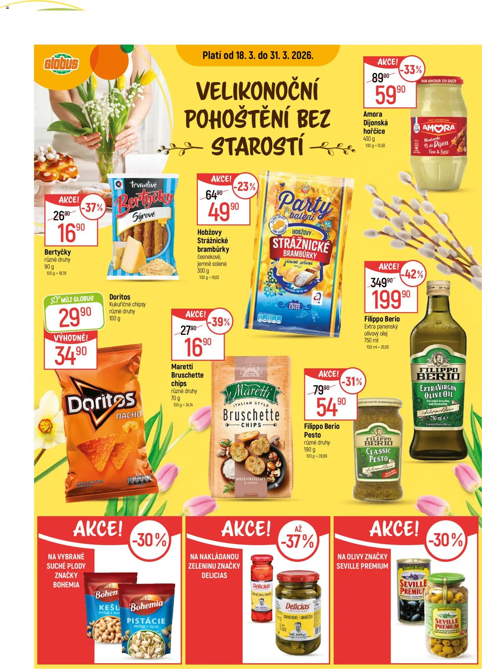 Globus leták - Havířov od 18.03.2026 | Strana: 14 | Produkty: Olivový olej, Bramburky, Hořčice, Chipsy
