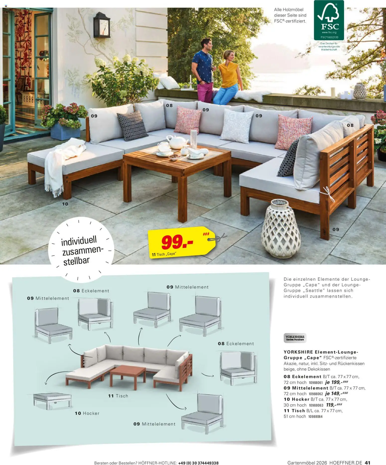 Höffner Prospekt Gartenmöbel – gültig ab 27.03.2026 | Seite: 41 | Produkte: Hocker, Tisch