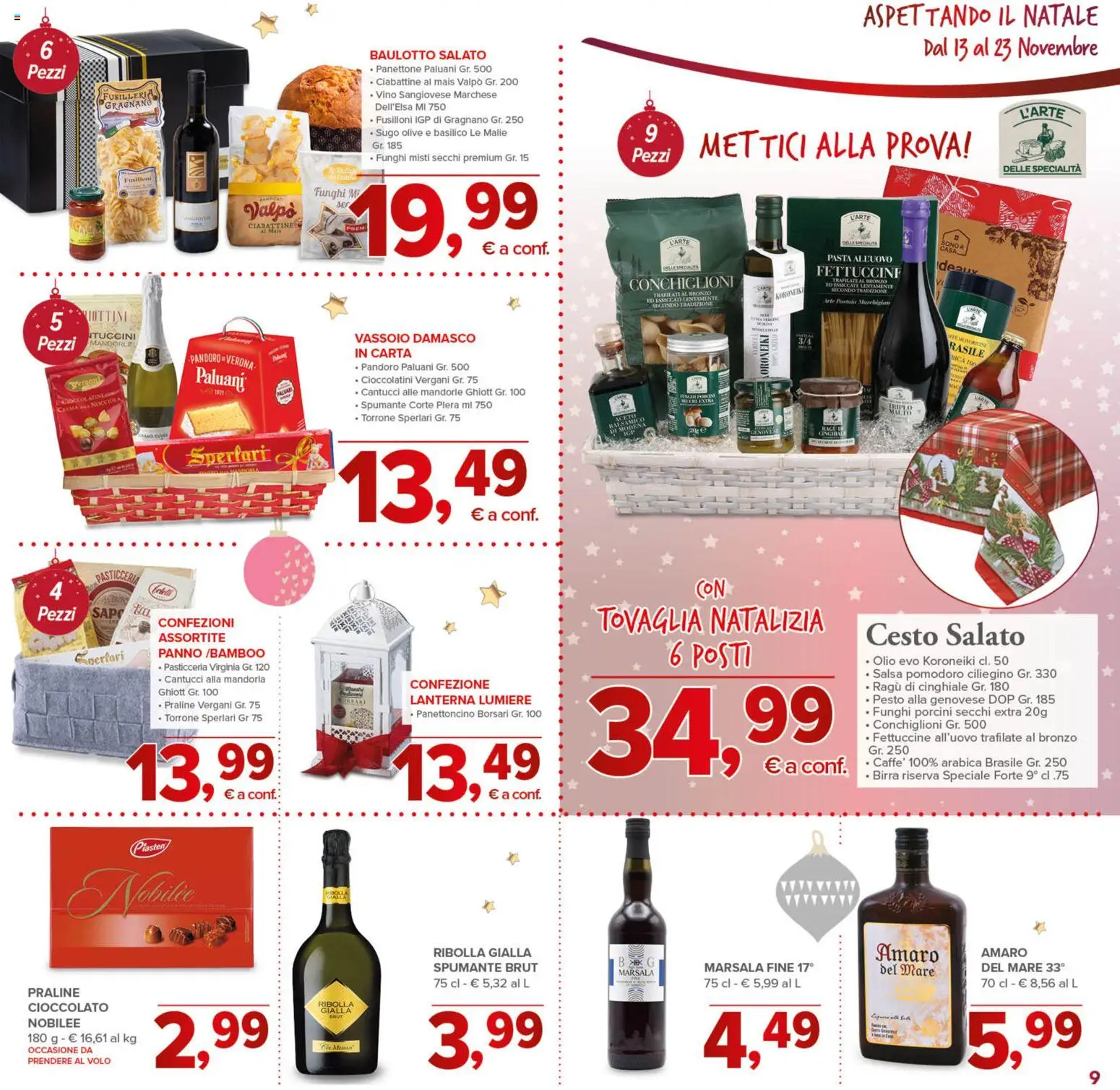 Volantino Todis del 13.11.2025 | Pagina: 9 | Prodotti: Pasta, Pandoro, Pesto, Cioccolatini