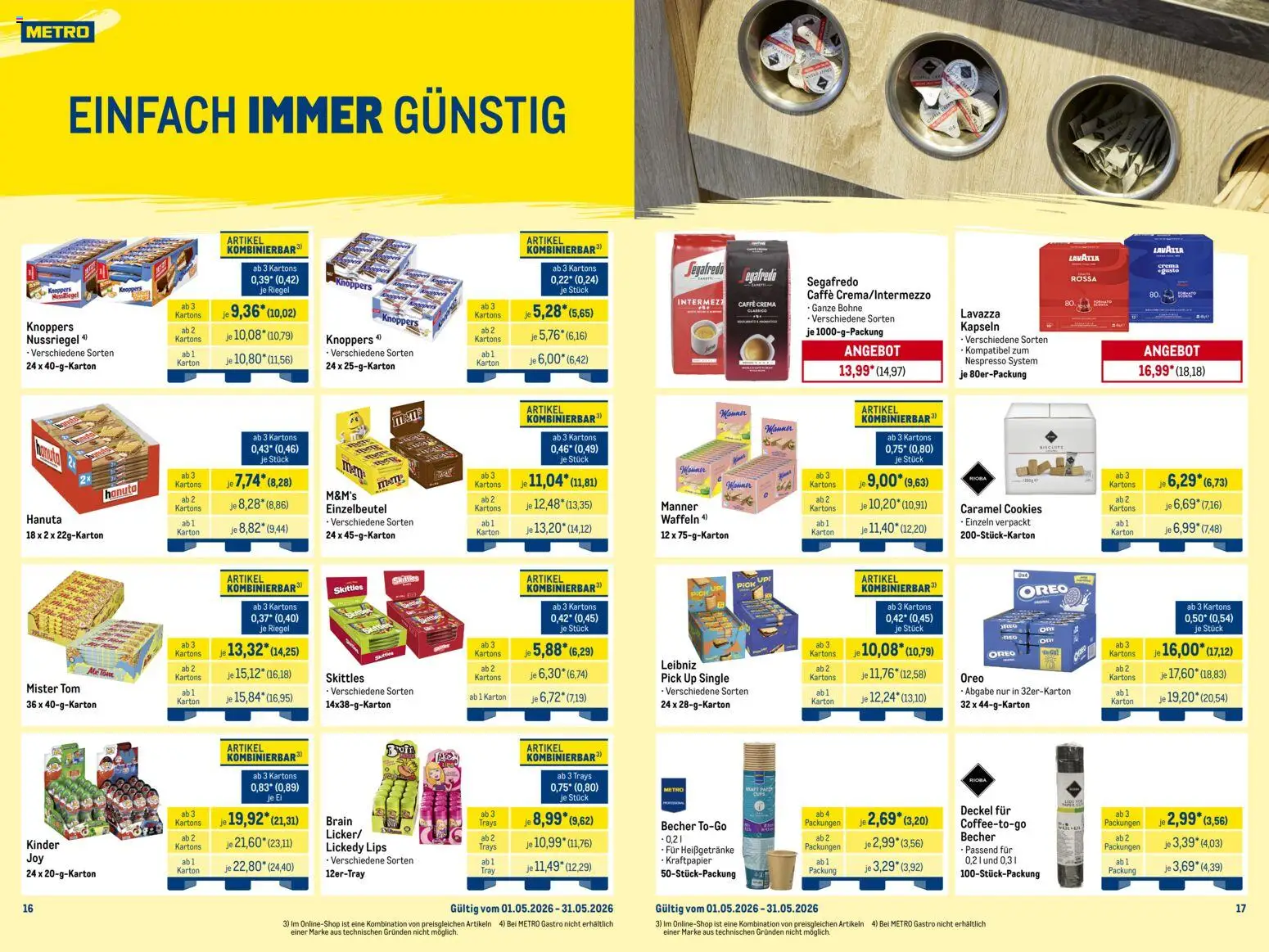 Metro Monats-Mix – gültig ab 01.05.2026 | Seite: 9 | Produkte: Lavazza, M&M's, Knoppers, Segafredo