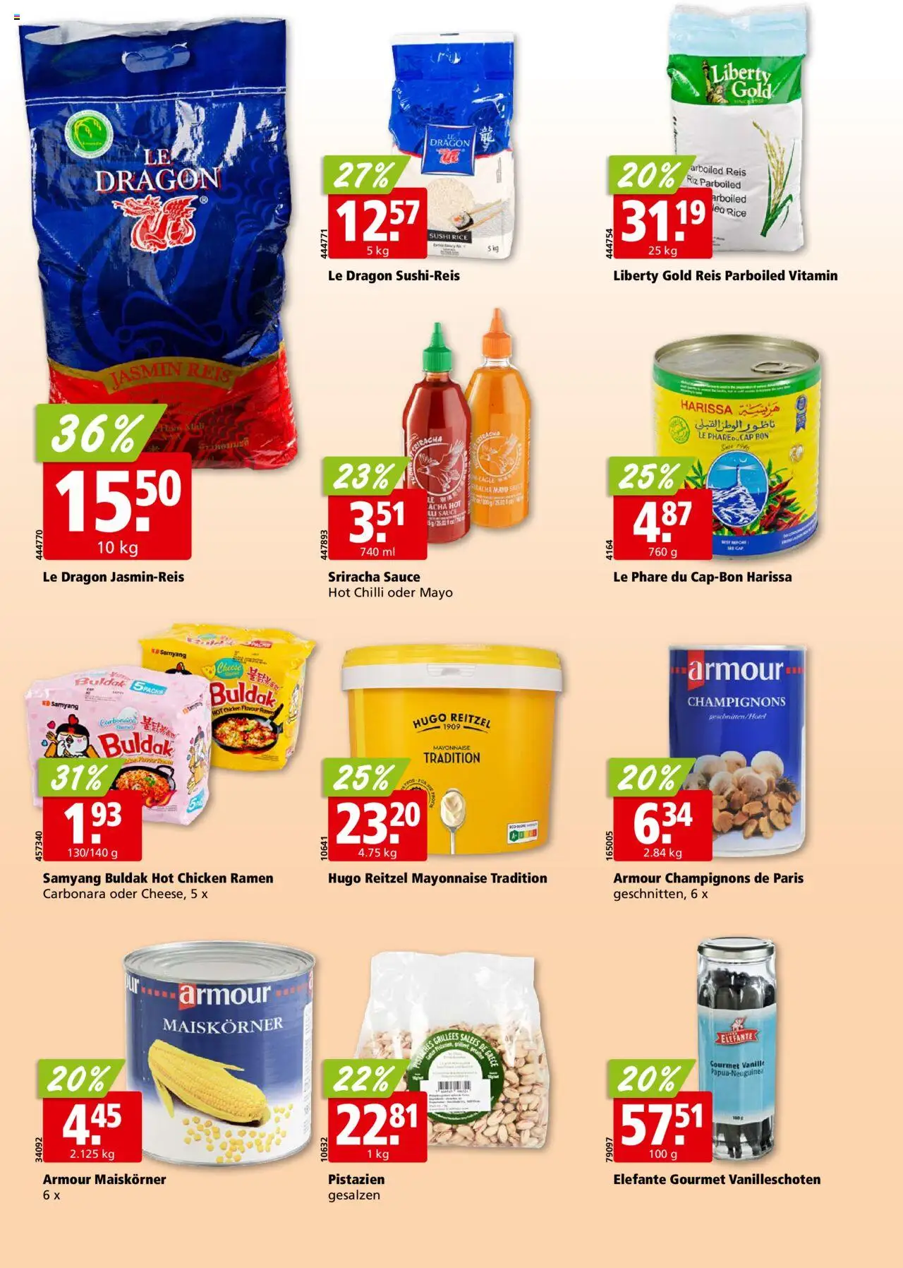 Aligro Aktionen ab 11.08.2025 | Seite: 22 | Produkte: Jasminreis, Champignons, Reis, Mayonnaise