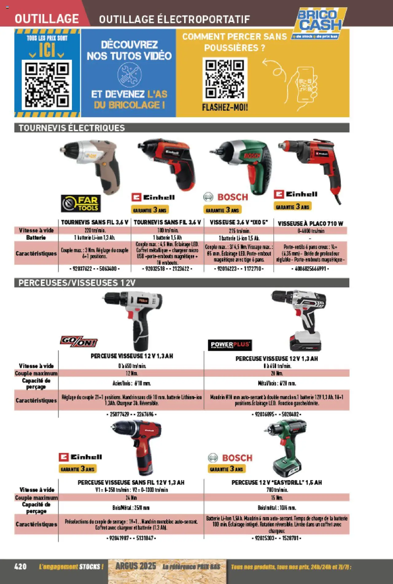 {H1} | Page: 420 | Produits: Perceuse, Tournevis, Clé, Perceuse Visseuse