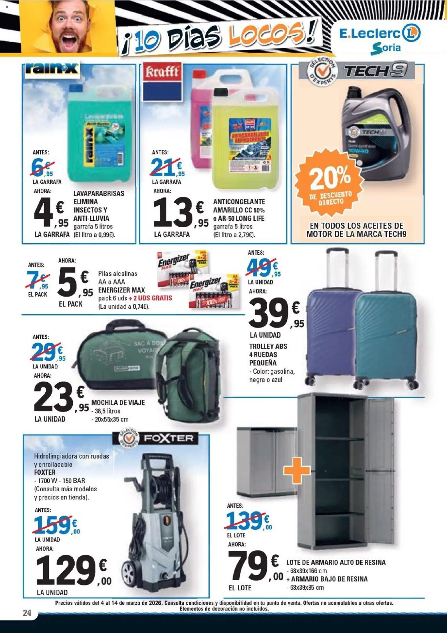 E.Leclerc Soria │ válido desde el 04.03.2026 | Página: 24 | Productos: Hidrolimpiadora, Mochila, Armario