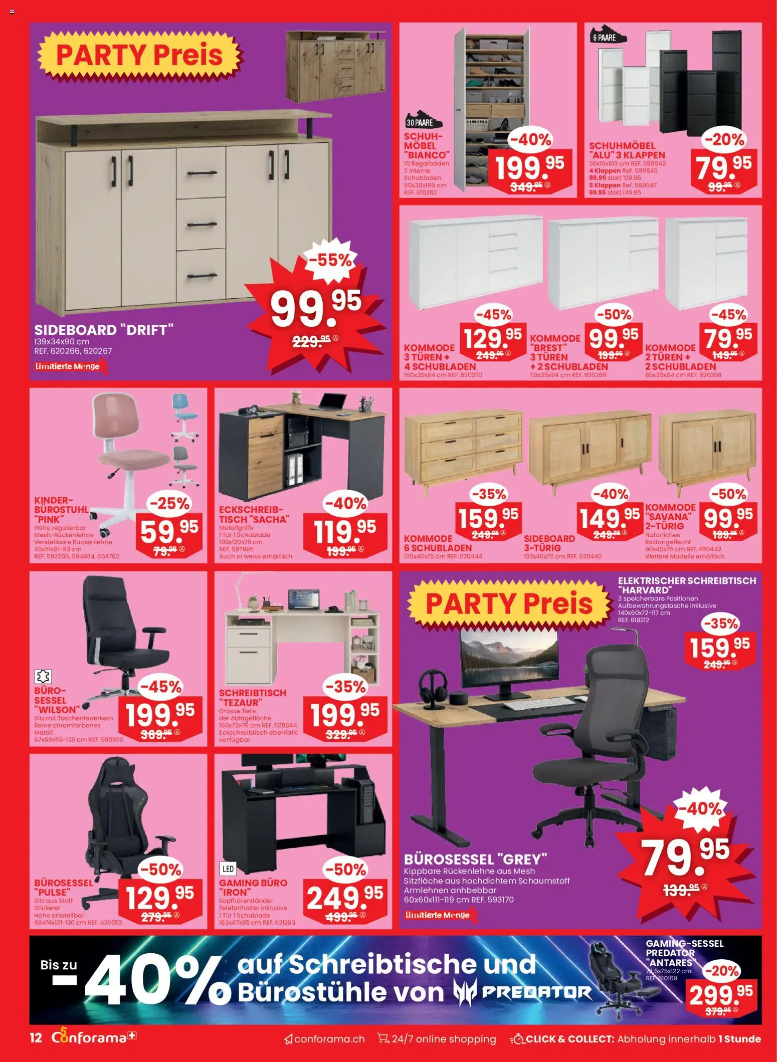 Conforama aktionen – gültig ab 25.03.2026 | Seite: 12 | Produkte: Tisch, Kommode, Sessel, Sideboard