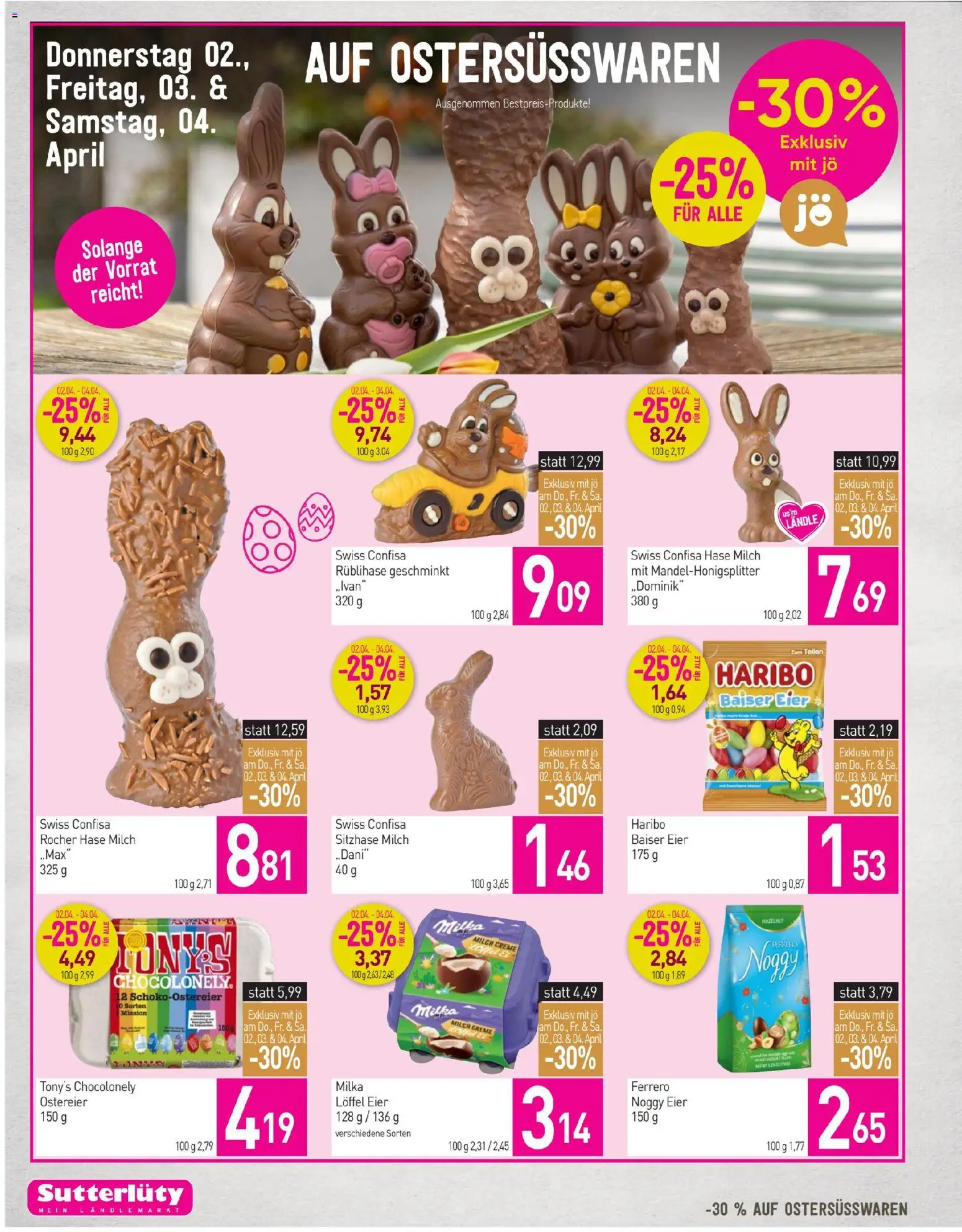 Sutterlüty Flugblatt gültig ab 02.04.2026 | Seite: 14 | Produkte: Milch, Creme, Eier
