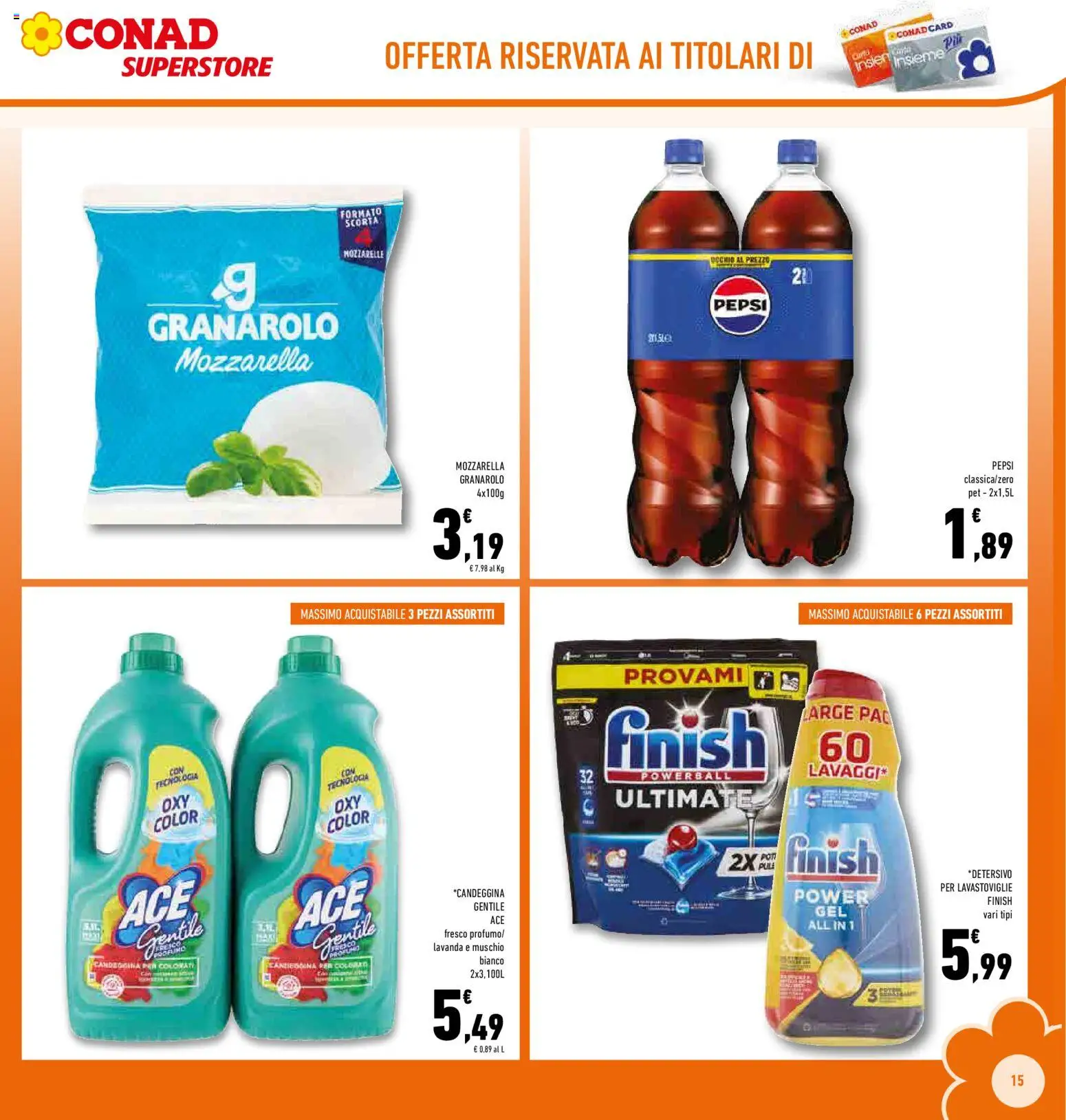 Volantino Conad del 27.12.2025 | Pagina: 15 | Prodotti: Candeggina, Lavastoviglie, PC, Lavanda