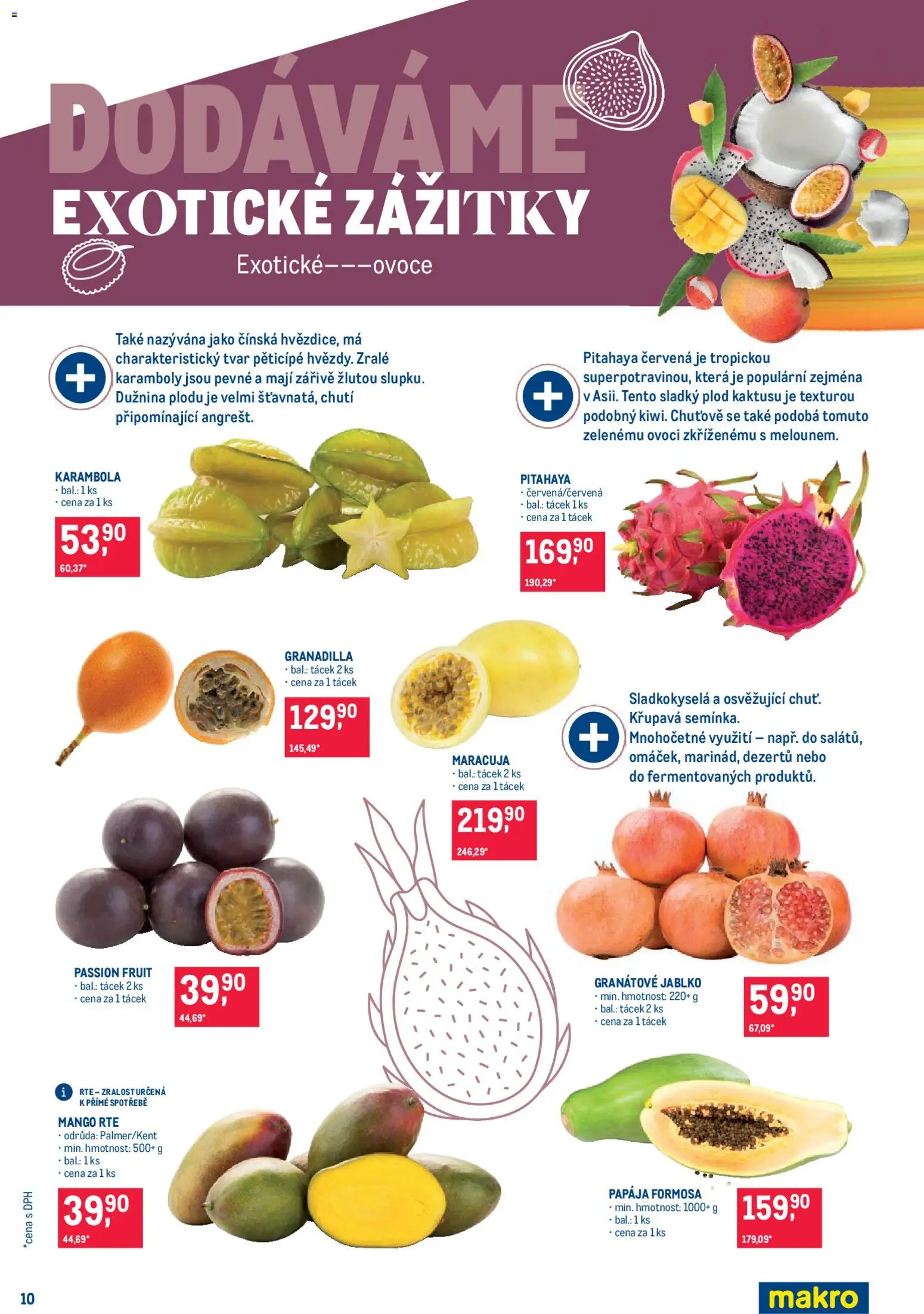 Makro leták - Pro milovníky jídla od 05.11.2025 | Strana: 10 | Produkty: Ovoce, Mango, Granátové jablko, Pitahaya červená