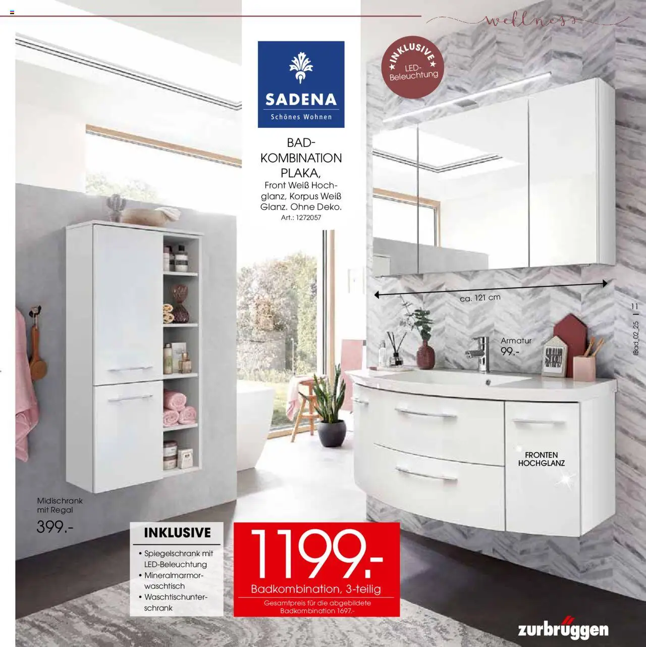 Zurbrüggen - Bad Spezial – gültig ab 11.06.2025 | Seite: 11 | Produkte: Schrank, Waschtisch, Spiegelschrank, Midischrank