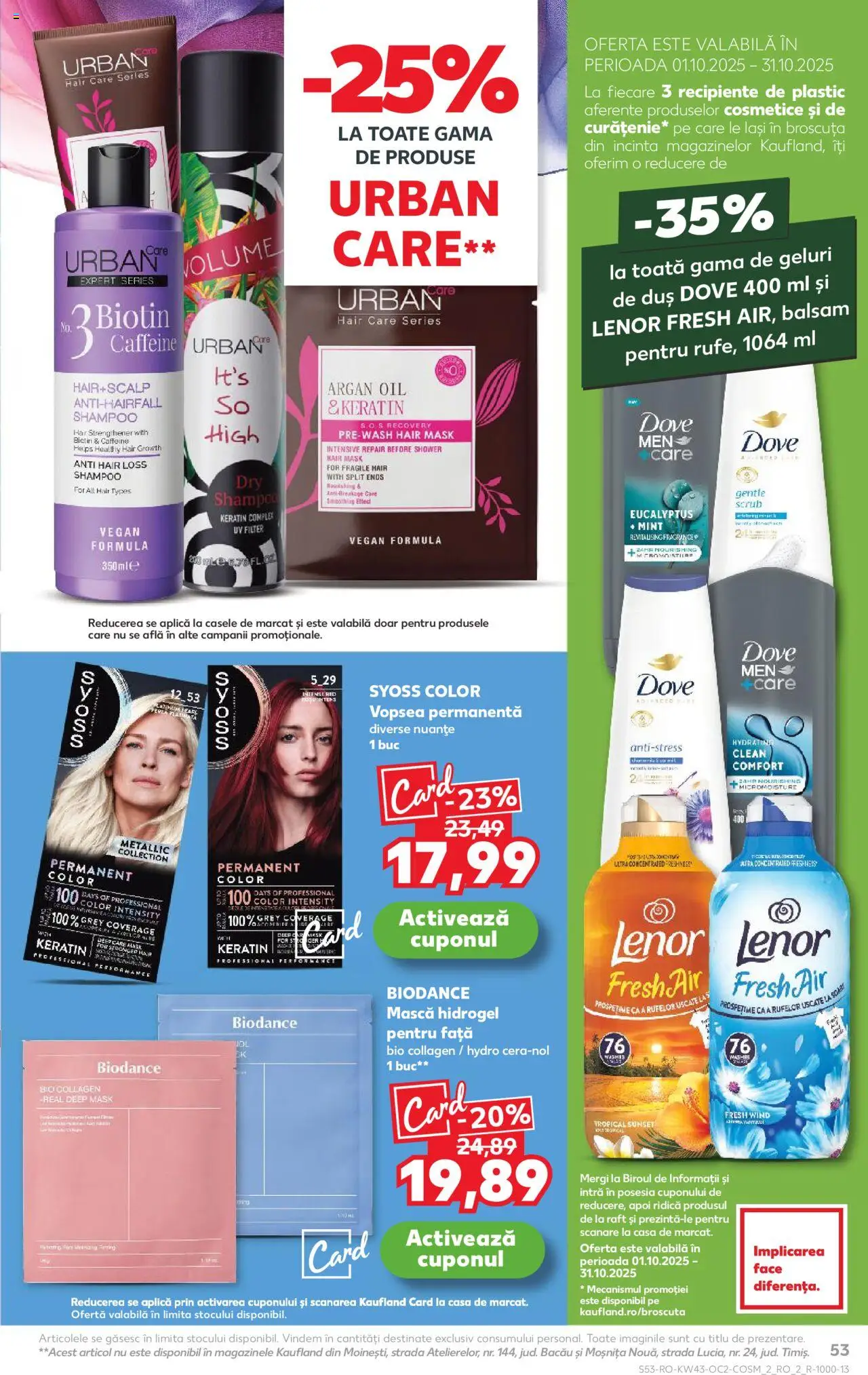 Noul catalog Kaufland – valabil de la 22.10.2025 | Pagină: 53 | Produse: Pomelo, Balsam, Gel de duș, Yorgan