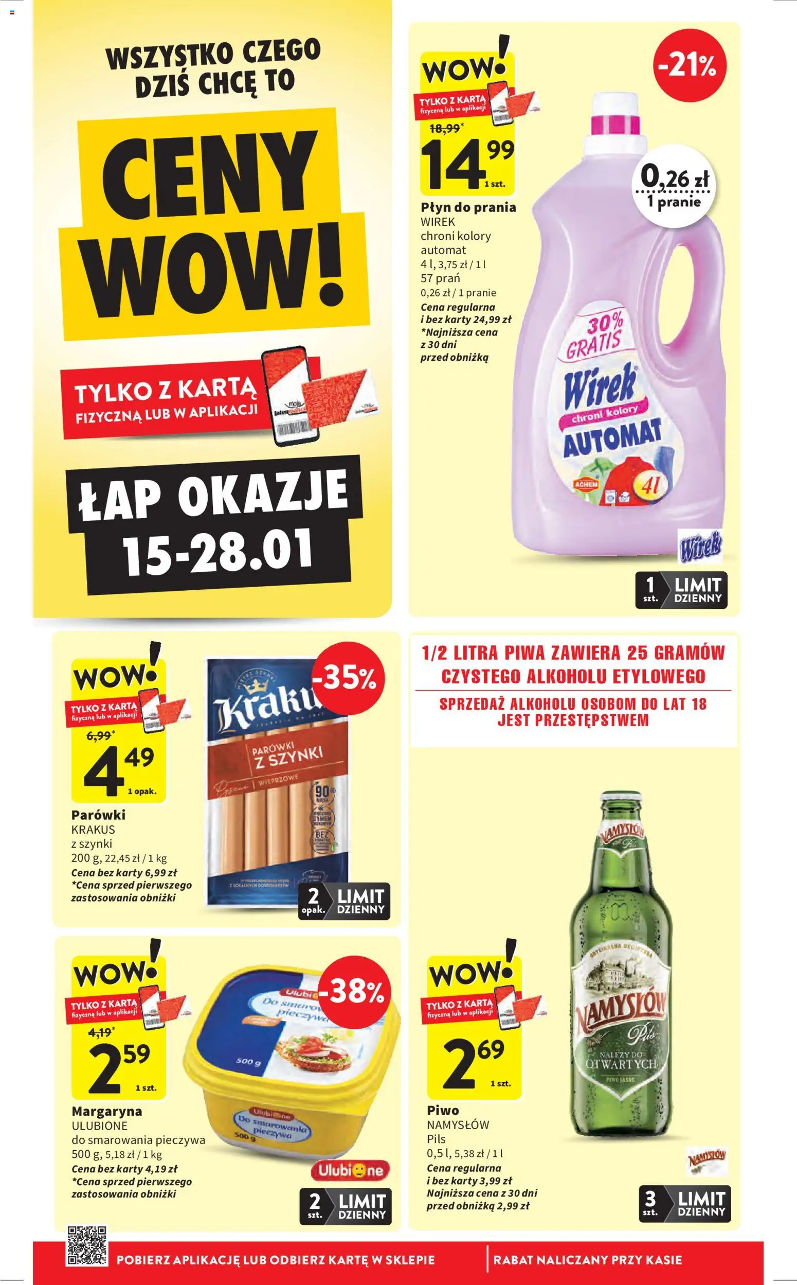 Intermarche Gazetka od 15.01.2026 | Strona: 8 | Produkty: Karta, Parówki z szynki, Parówki, Piwo