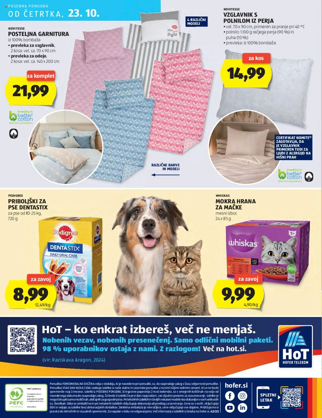 Novi Hofer katalog ponudbe – veljaven od 16.10.2025 | Stran: 32 | Izdelki: Vzglavnik, Prevleka, Kos, Priboljški