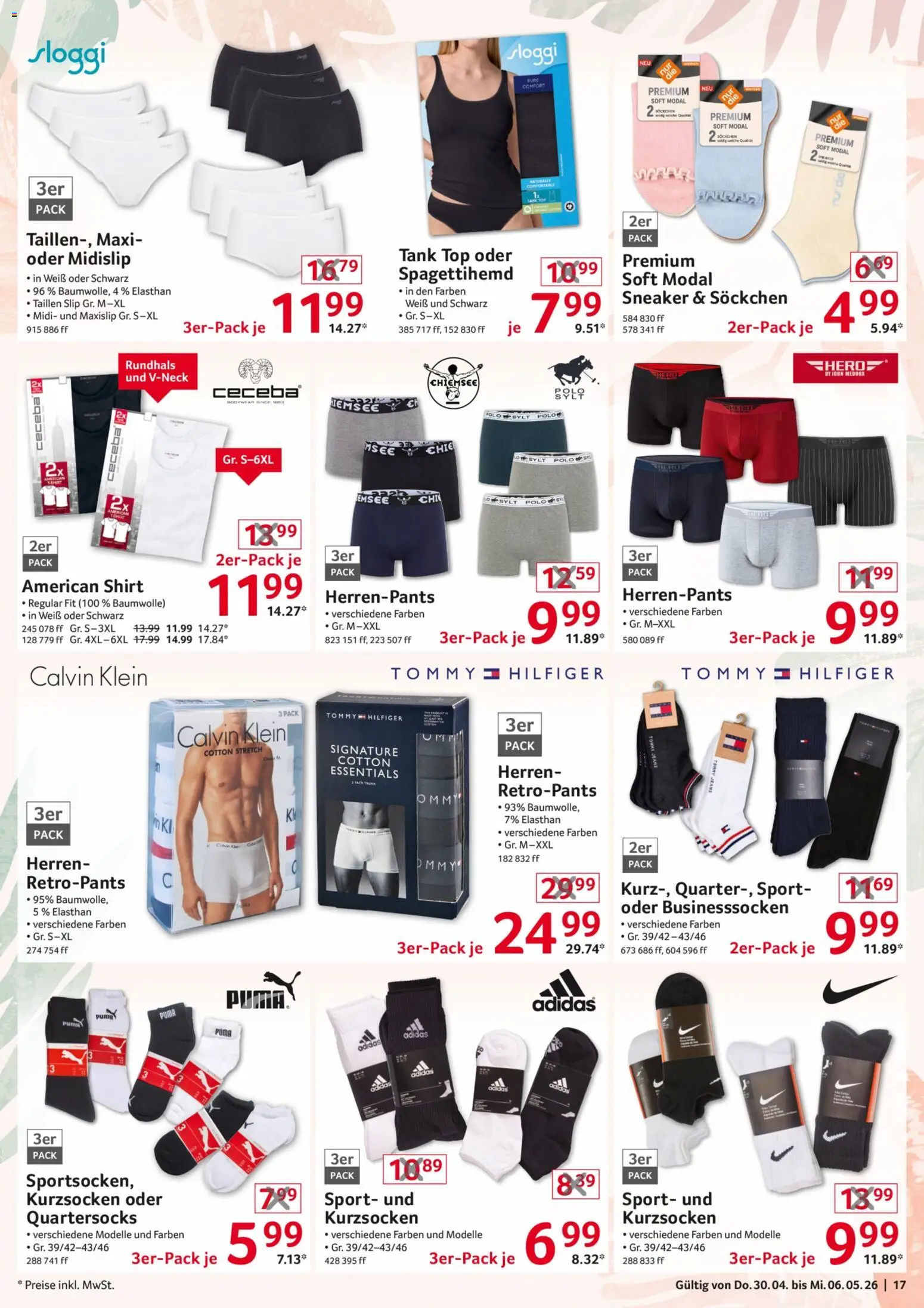 Selgros Nonfood – gültig ab 30.04.2026 | Seite: 17 | Produkte: Shirt, Top, Slip