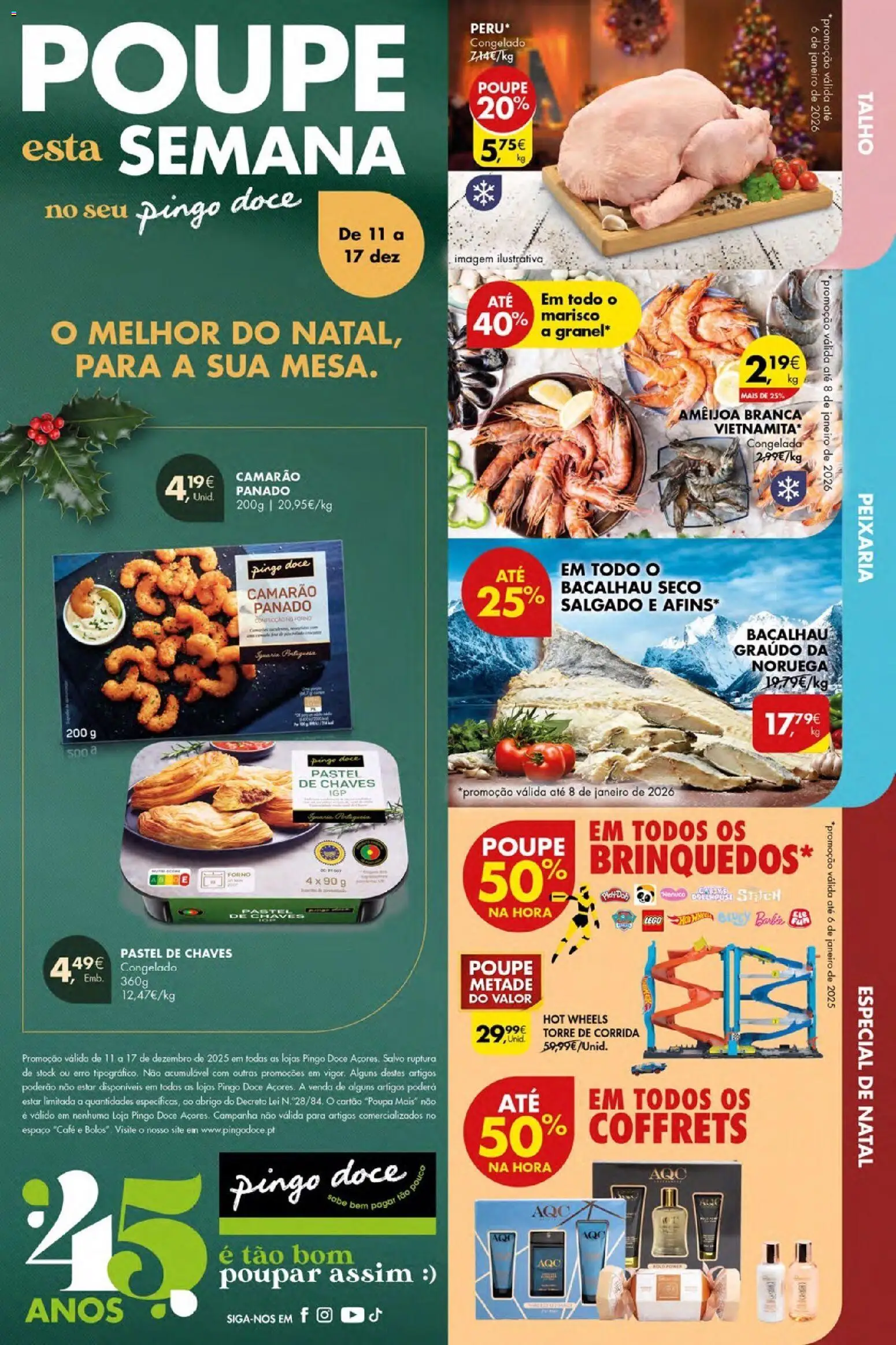 Pingo Doce Poupe Esta Semana Açores │ válido de 11.12.2025 | Página: 1 | Produtos: Forno, Bacalhau, Camarão, Café