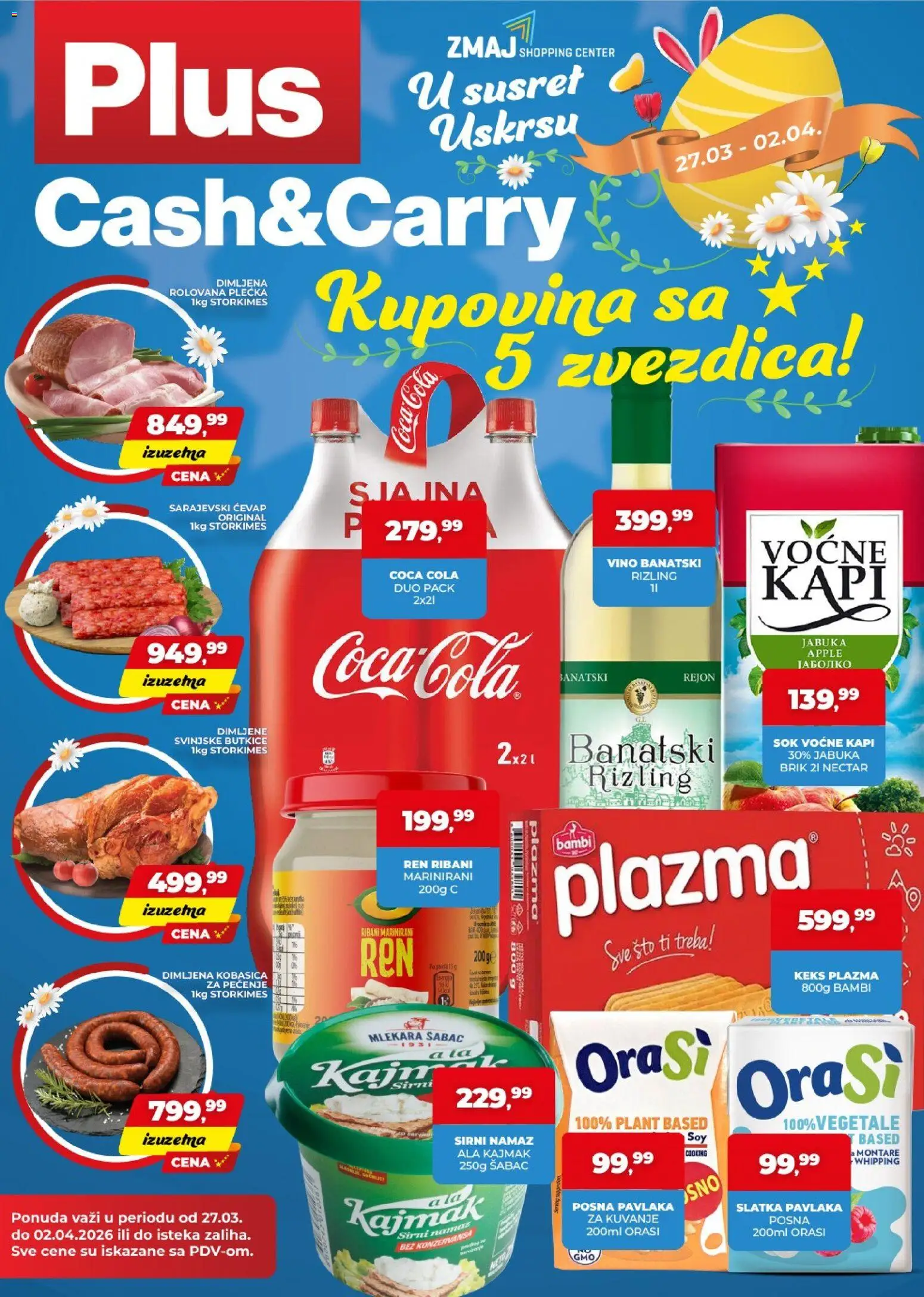Plus Cash & Carry katalog - važi od 27.03.2026 | Strana: 1 | Proizvode: Orasi, Sto, Plazma, Pavlaka