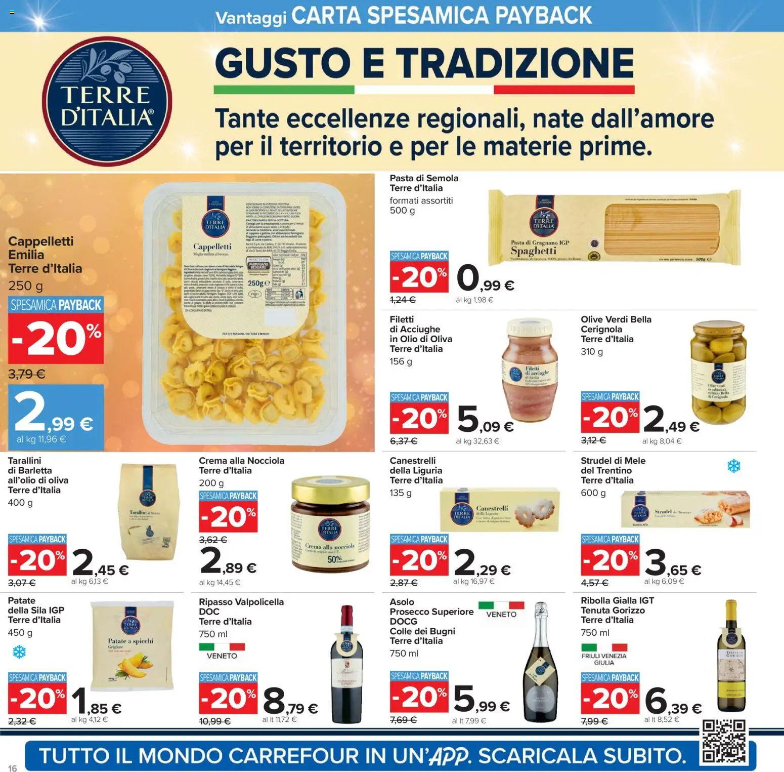 Volantino Carrefour del 16.12.2025 | Pagina: 16 | Prodotti: Patate, Olive, Acciughe, Canestrelli
