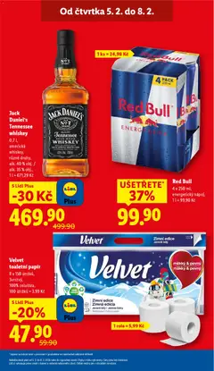 Náhled letáku Red Bull, 4 x 250 ml, energetický nápoj od 05.02.2026 | Strana: 3 | Produkty: Whiskey, Toaletní papír, Energetický nápoj, Jack Daniel’s