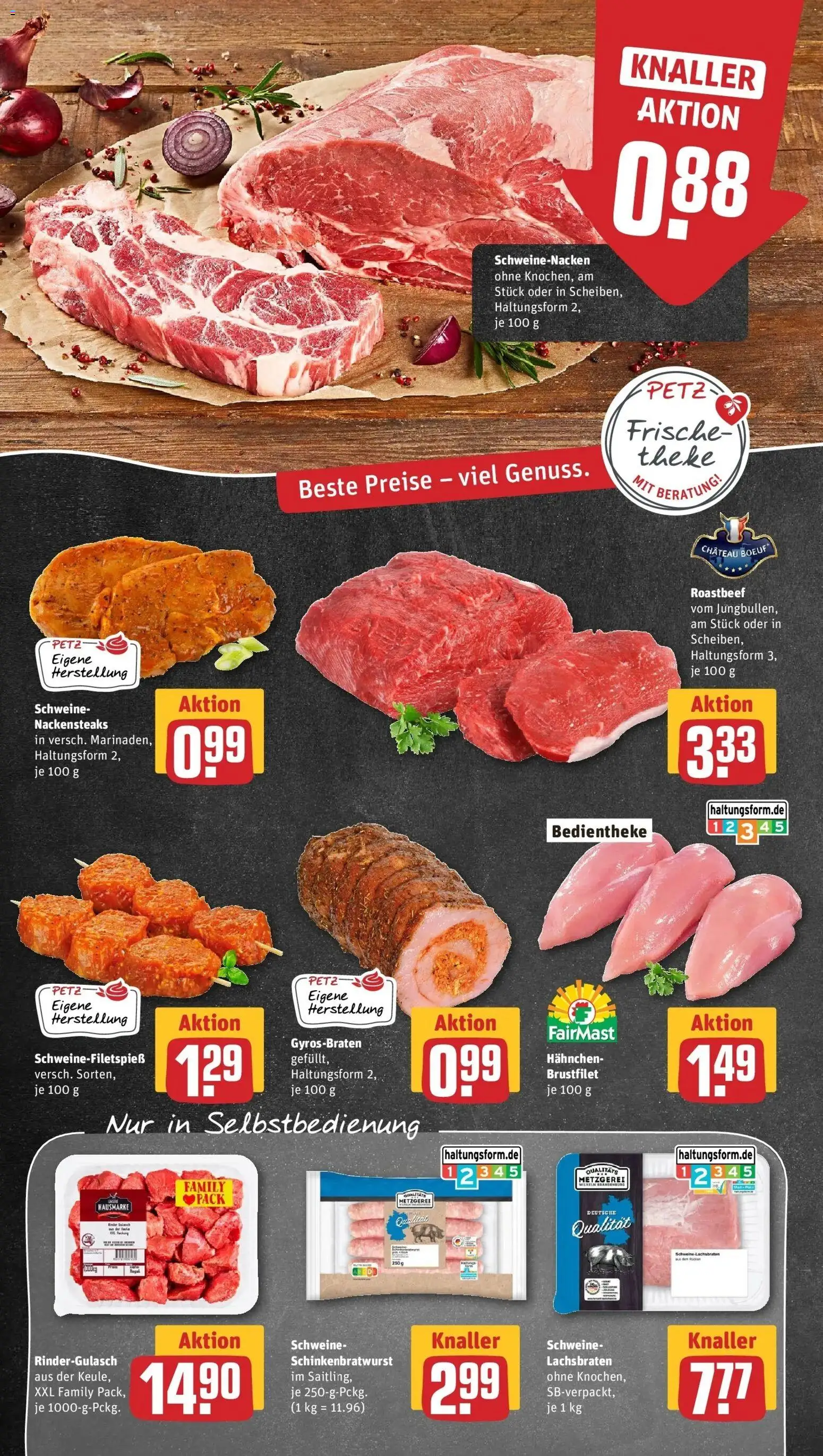 Rewe prospekt Wiehl	 – gültig ab 09.02.2026 | Seite: 12 | Produkte: Rindergulasch, Hahnchen, Roastbeef, Gyros