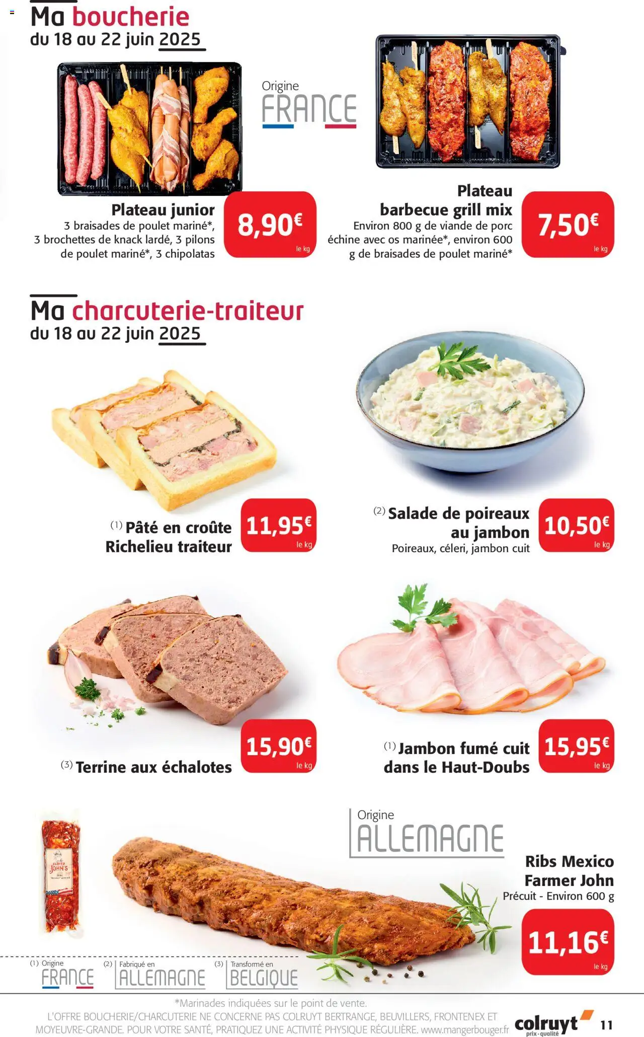  | Page: 11 | Produits: Salade, Plateau, Jambon, Porc