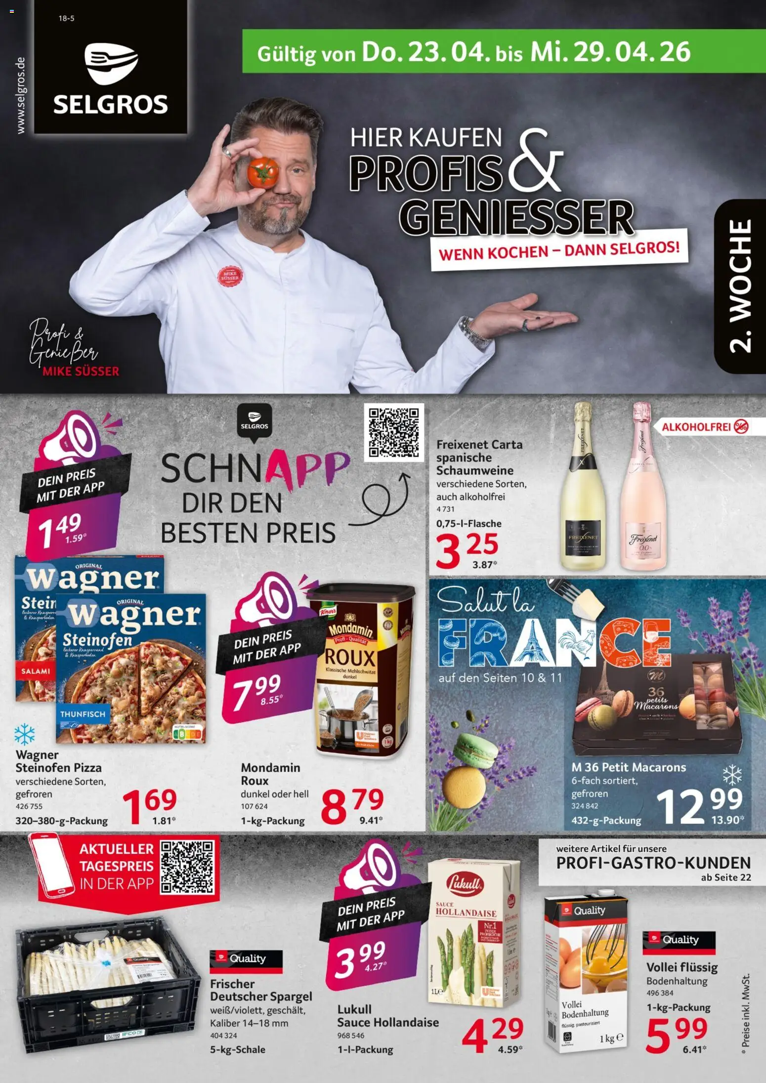 Selgros Prospekt 	 – gültig ab 23.04.2026 | Seite: 1 | Produkte: Thunfisch, Freixenet, Spargel, Salami