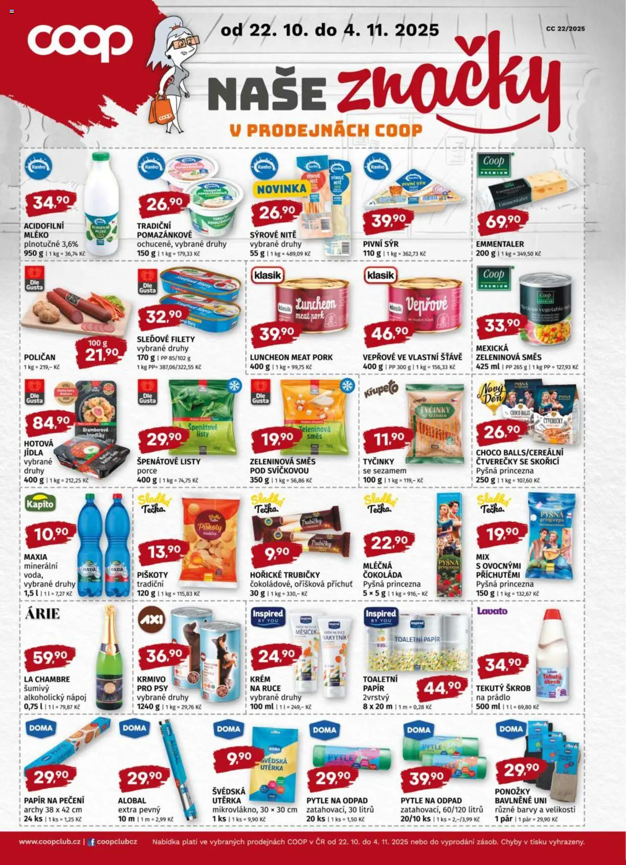 Terno leták - Blatná, Český Krumlov, Prachatice, Strakonice, Tábor, Zlín od 22.10.2025 | Strana: 16 | Produkty: Luncheon meat, Ponožky, Krém, Papír na pečení