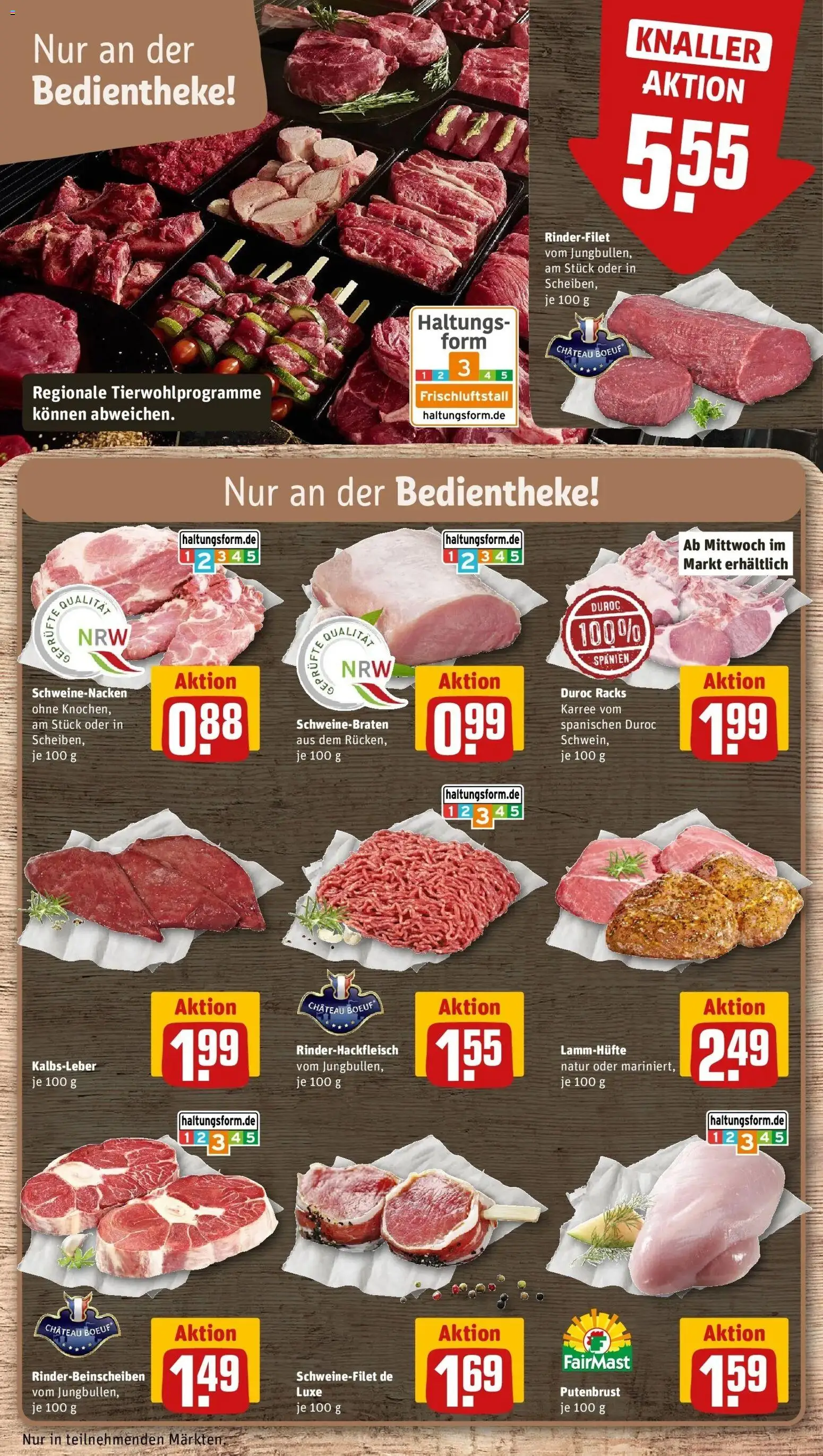 Rewe Prospekt Köln / Deutz	 – gültig ab 30.03.2026 | Seite: 14 | Produkte: Rinderfilet, Schweinenacken, Kalbsleber, Schweinefilet
