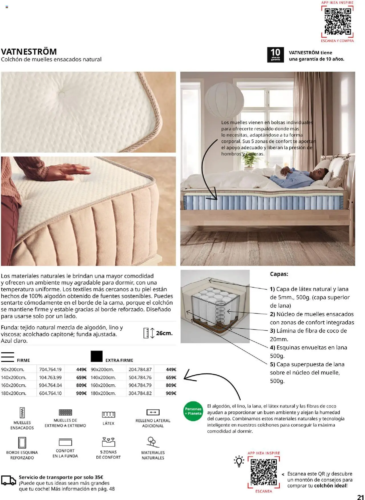 Catálogo IKEA Confort │ válido desde el 04.02.2025 | Página: 21 | Productos: Té, Colchon, Funda