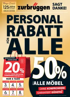 Zurbrüggen Personalrabatt für alle ab 03.11.2025 gültig | Seite: 1 | Produkte: Tasche