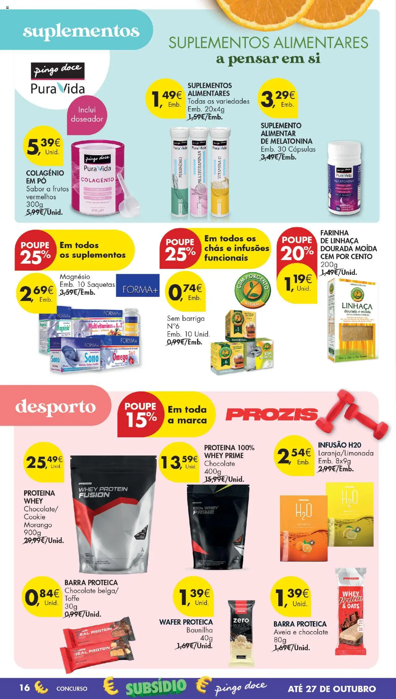 Pingo Doce Poupe Esta Semana Madeira │ válido de 21.10.2025 | Página: 16 | Produtos: Aveia, Dourada, Pó, Chocolate